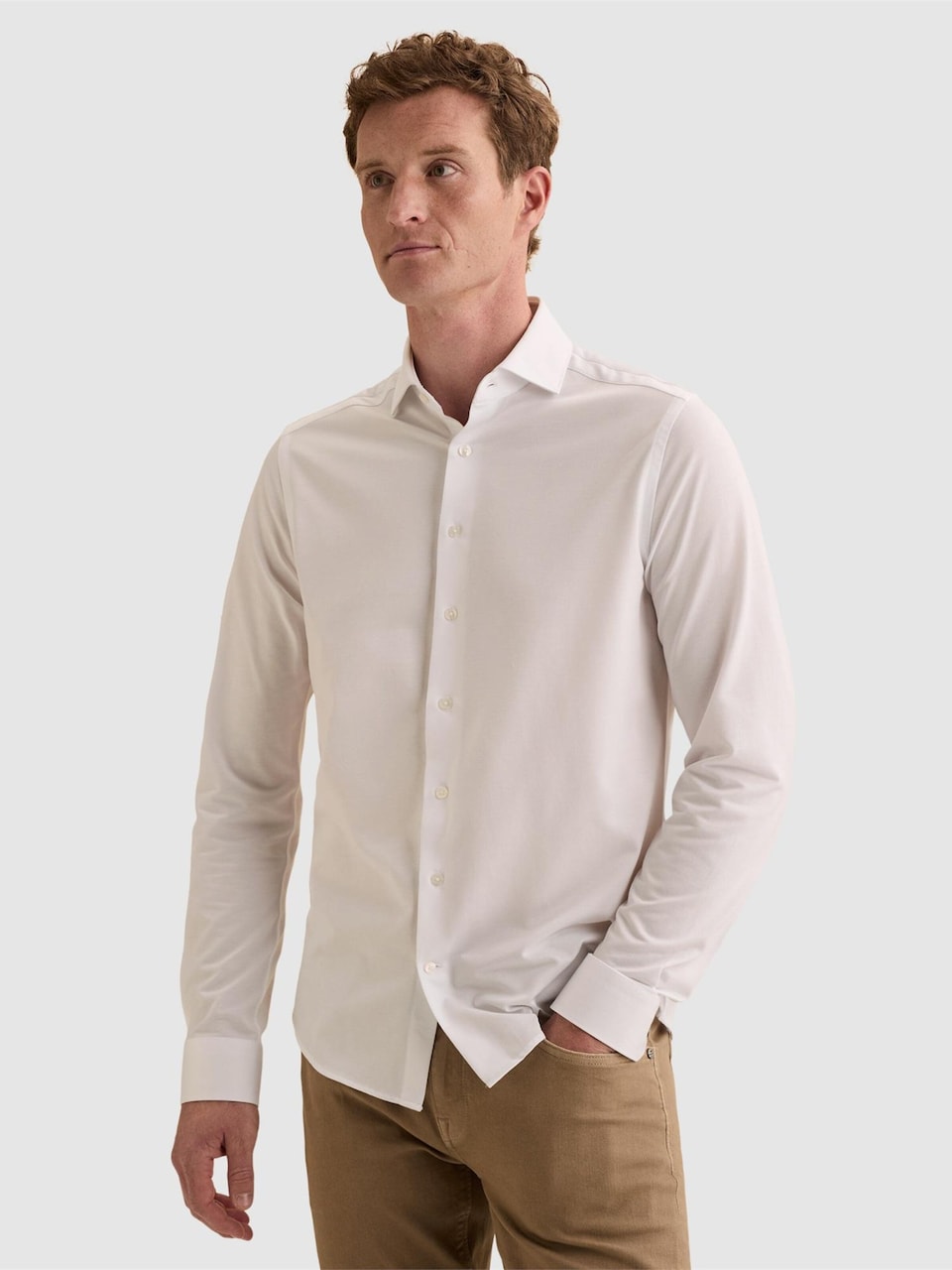 Skjorta 'Elevated Knit shirt with widespread collar'