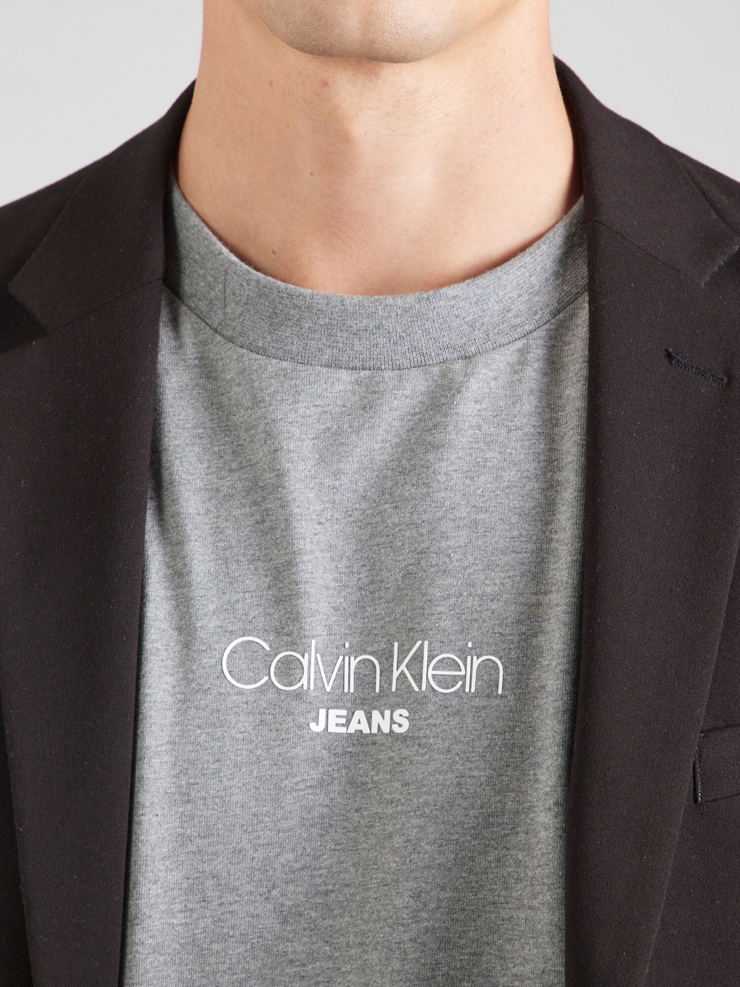 Calvin Klein Jeans Tričko sivá melírovaná / biela (obrázok 5)