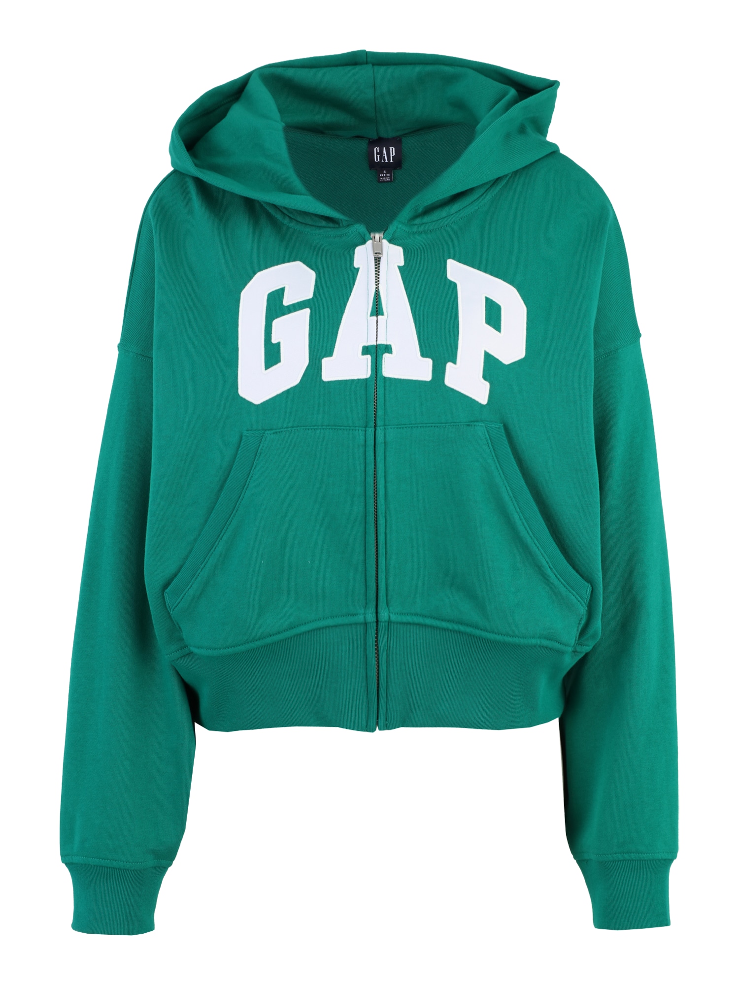 Gap Petite Sudadera con cremallera verde / blanco