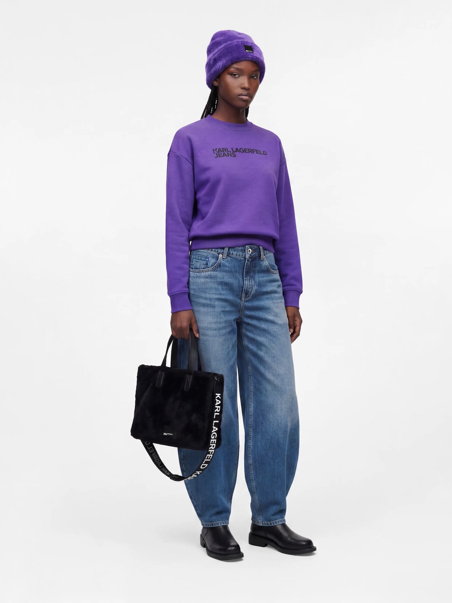 KARL LAGERFELD JEANS Sudadera lila / negro – imagen 7