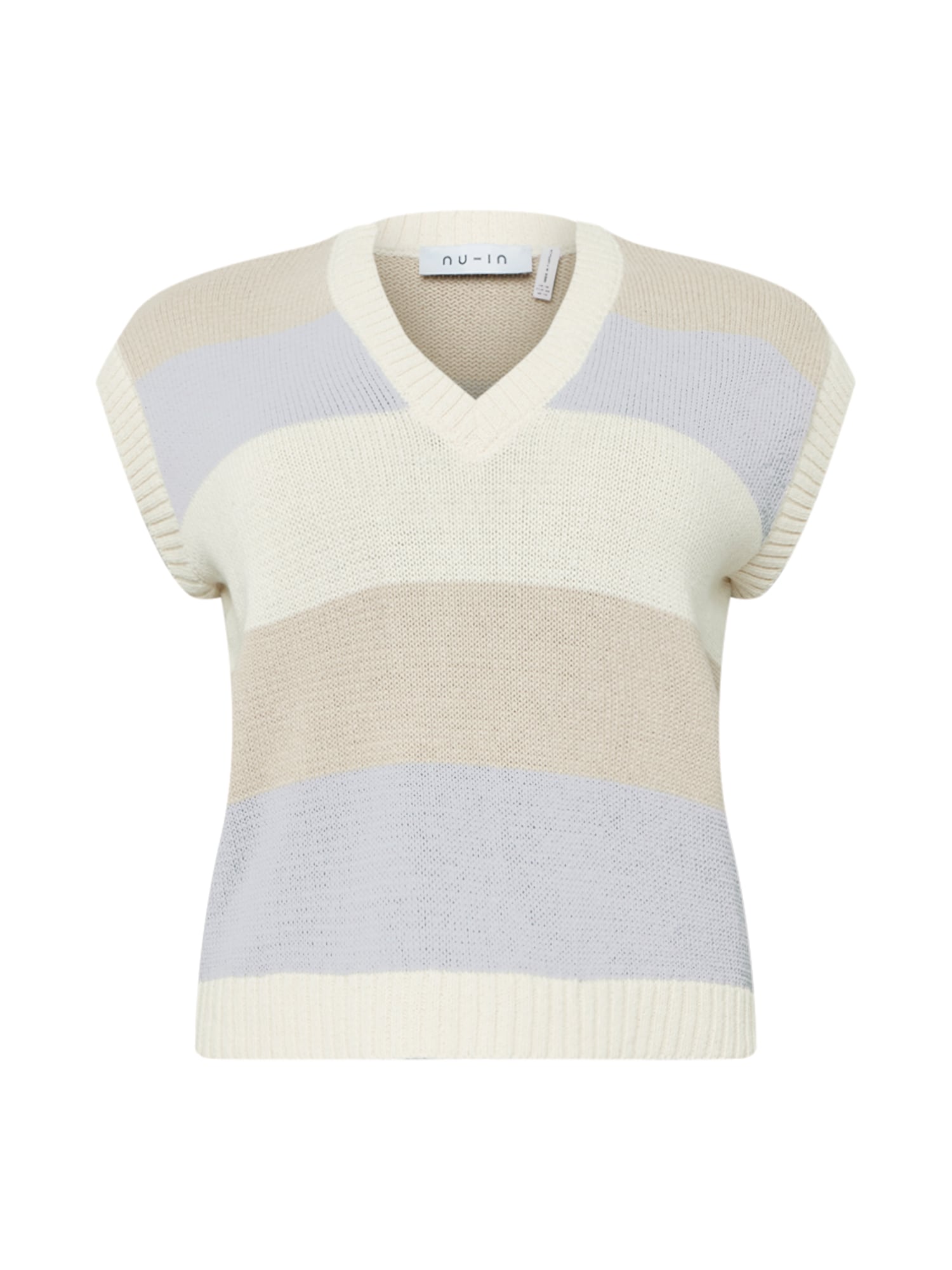 NU-IN Plus Megztinis kremo / šviesiai mėlyna / balta
