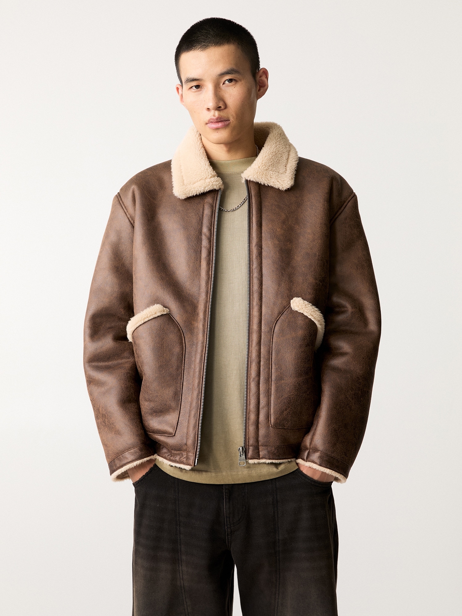 Pull&Bear Téli dzseki  barna termék 2. képe