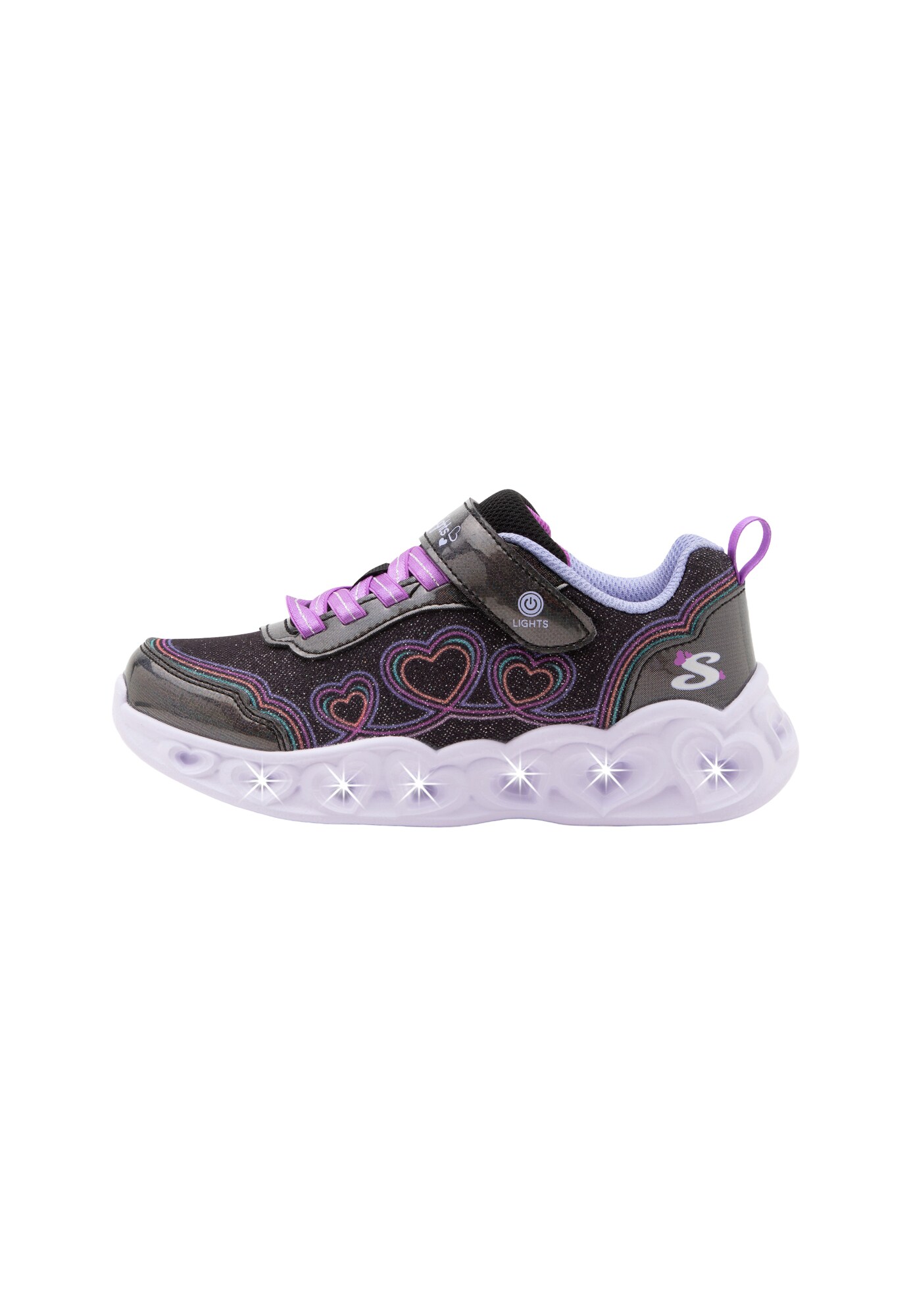 SKECHERS Tenisky 'HEART LIGHTS'  fialová / oranžová / ružová / čierna