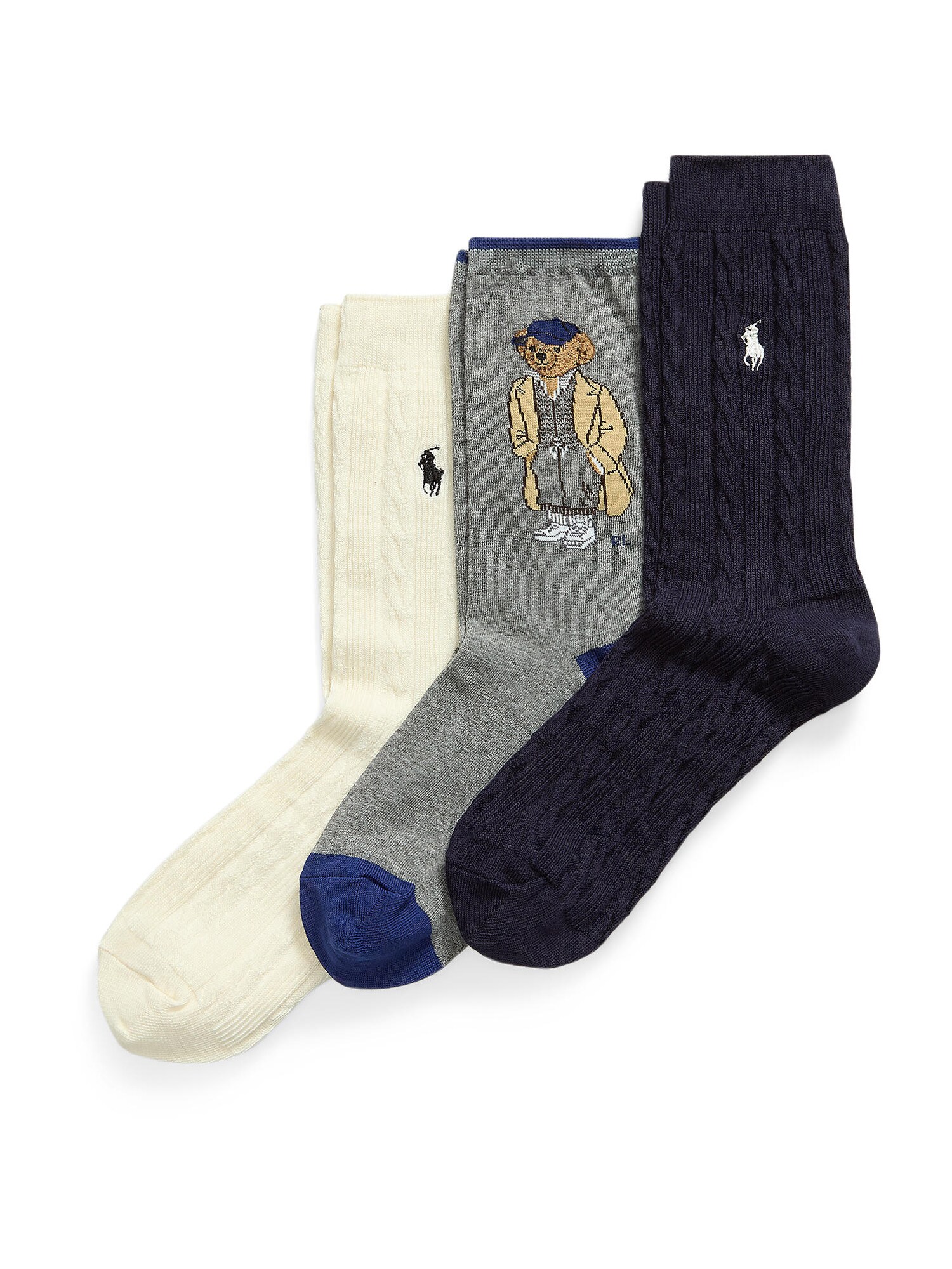 Polo Ralph Lauren Șosete FALL BEAR  bej deschis / bleumarin / brocart / gri amestecat