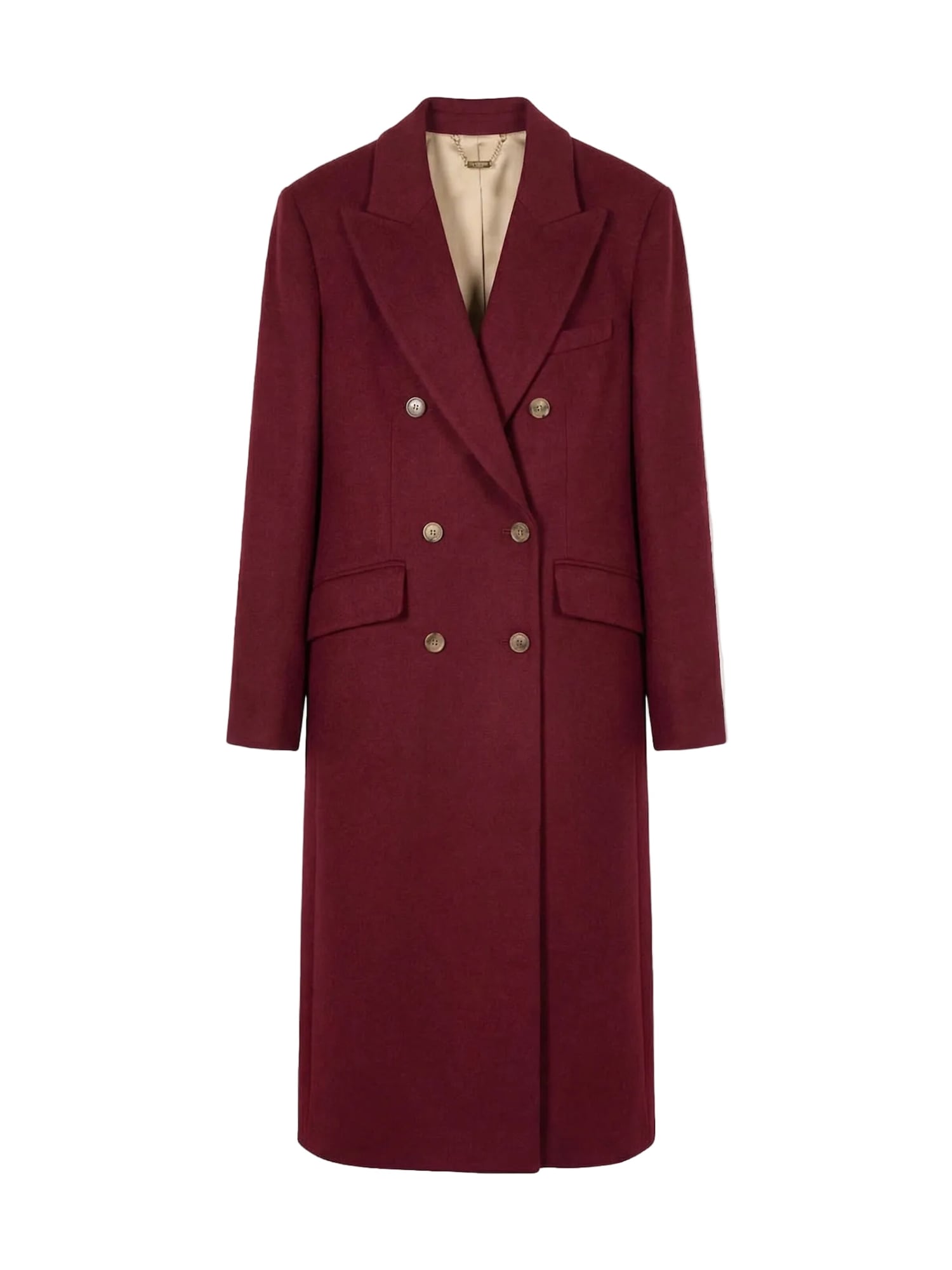 GOBI Cashmere Cappotto di mezza stagione 'Double-Breasted Long Coat'  bordeaux