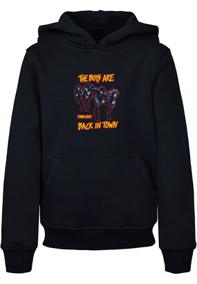 Merchcode Sweatshirt ‘Thin Lizzy – The Boys Are Back’ Geel / Lichtlila / Rood / Zwart