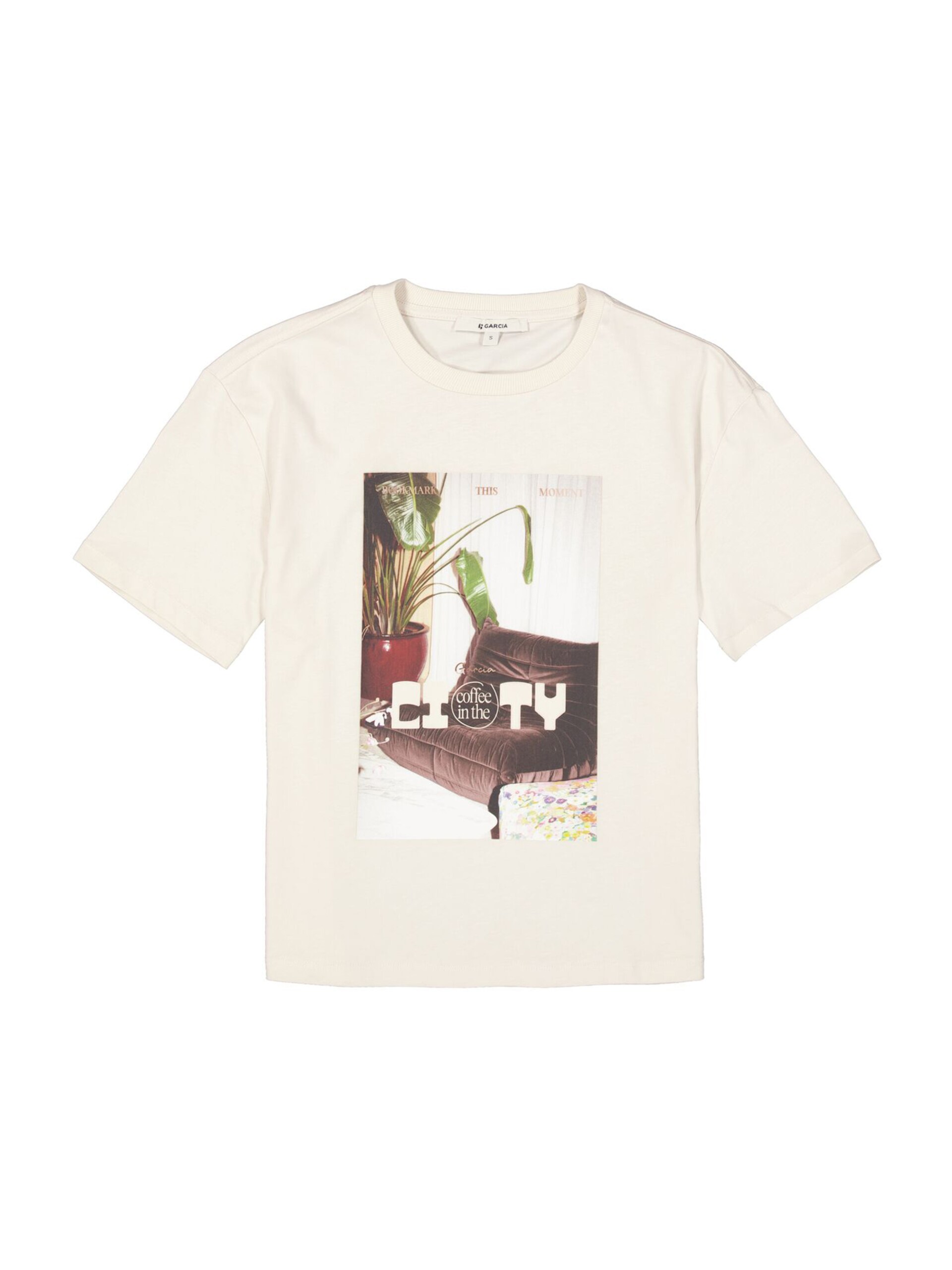 GARCIA T-shirt mörkbrun / grön / mörkröd dam