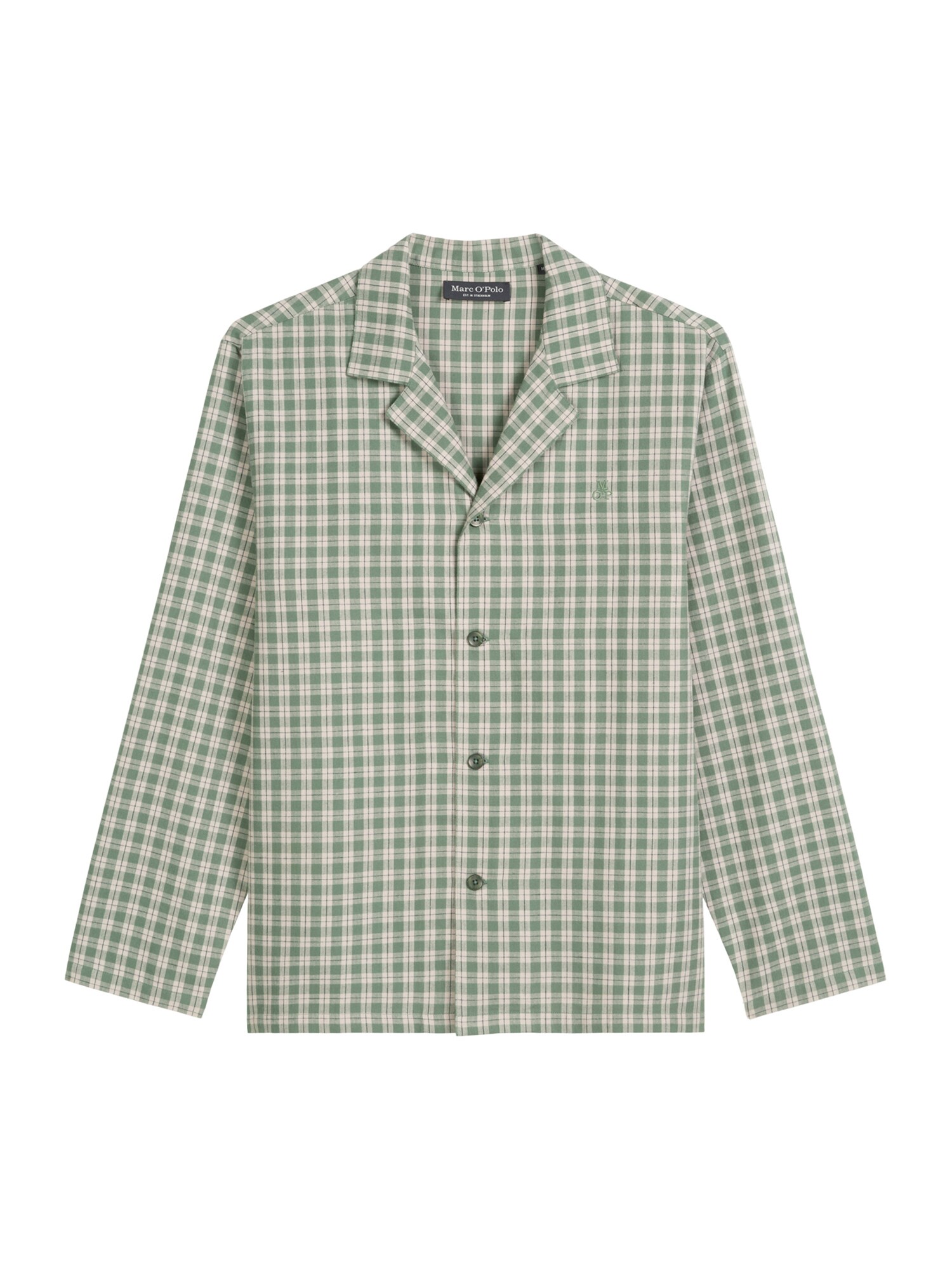 Marc O'Polo Camiseta ' Cozy Flannel '  verde / blanco natural