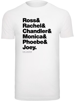 F4NT4STIC Shirt ‘Friends Ross & Rachel & Chandler & Monica & Phoebe & Joey’ Zwart / Wit