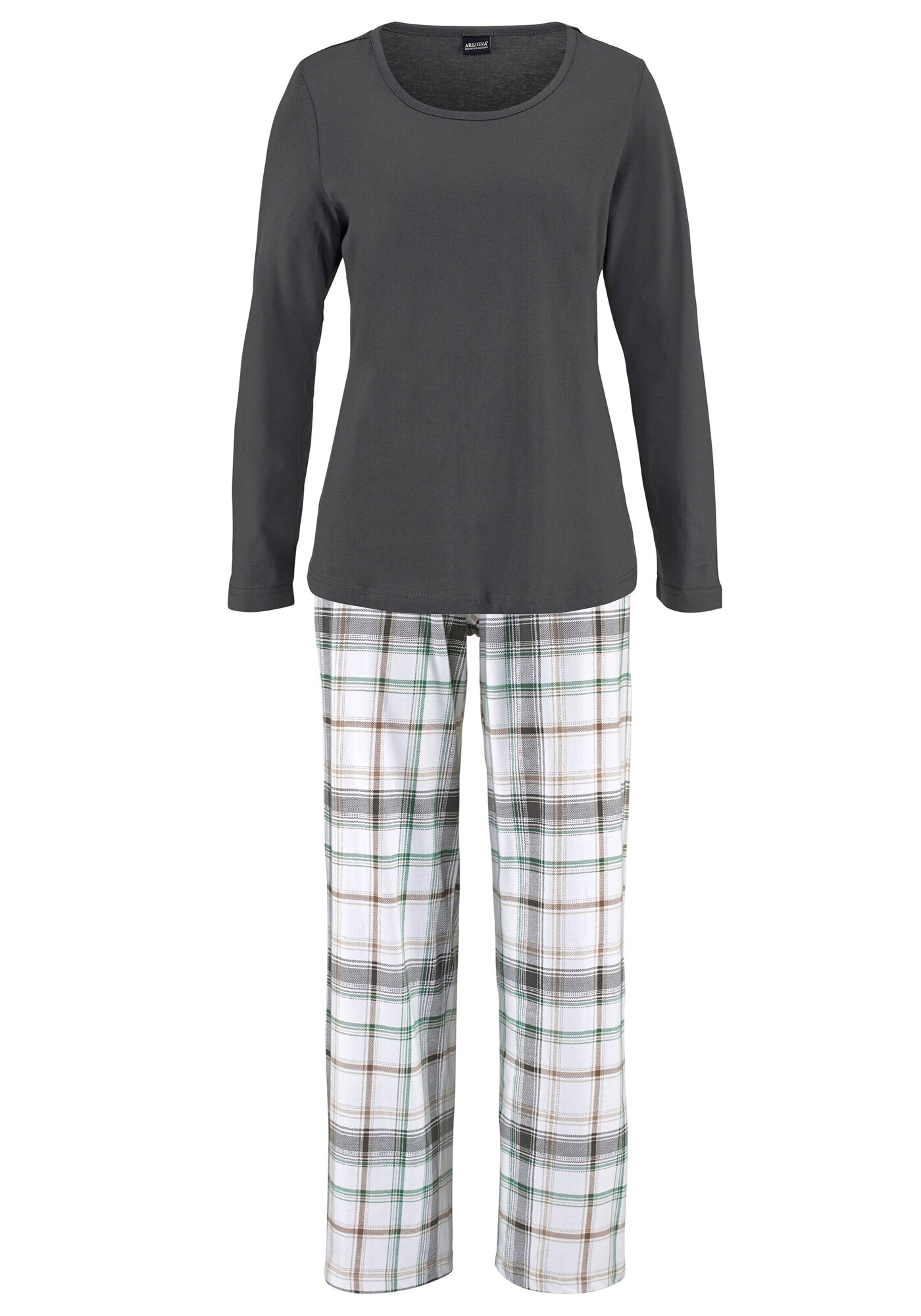 ARIZONA Pijama  maro deschis / gri metalic / verde / alb