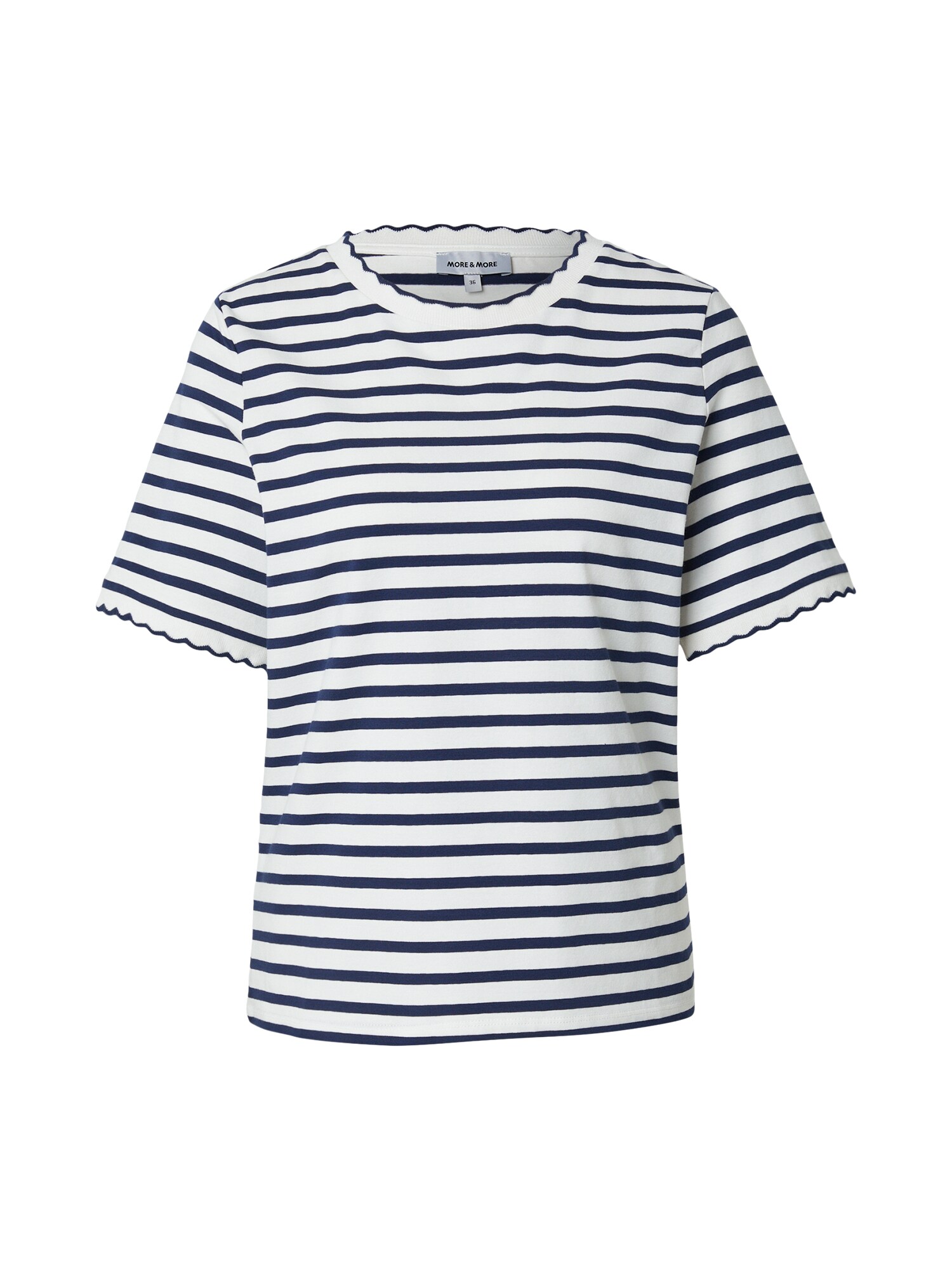 MORE & MORE Tricou  bleumarin / alb murdar