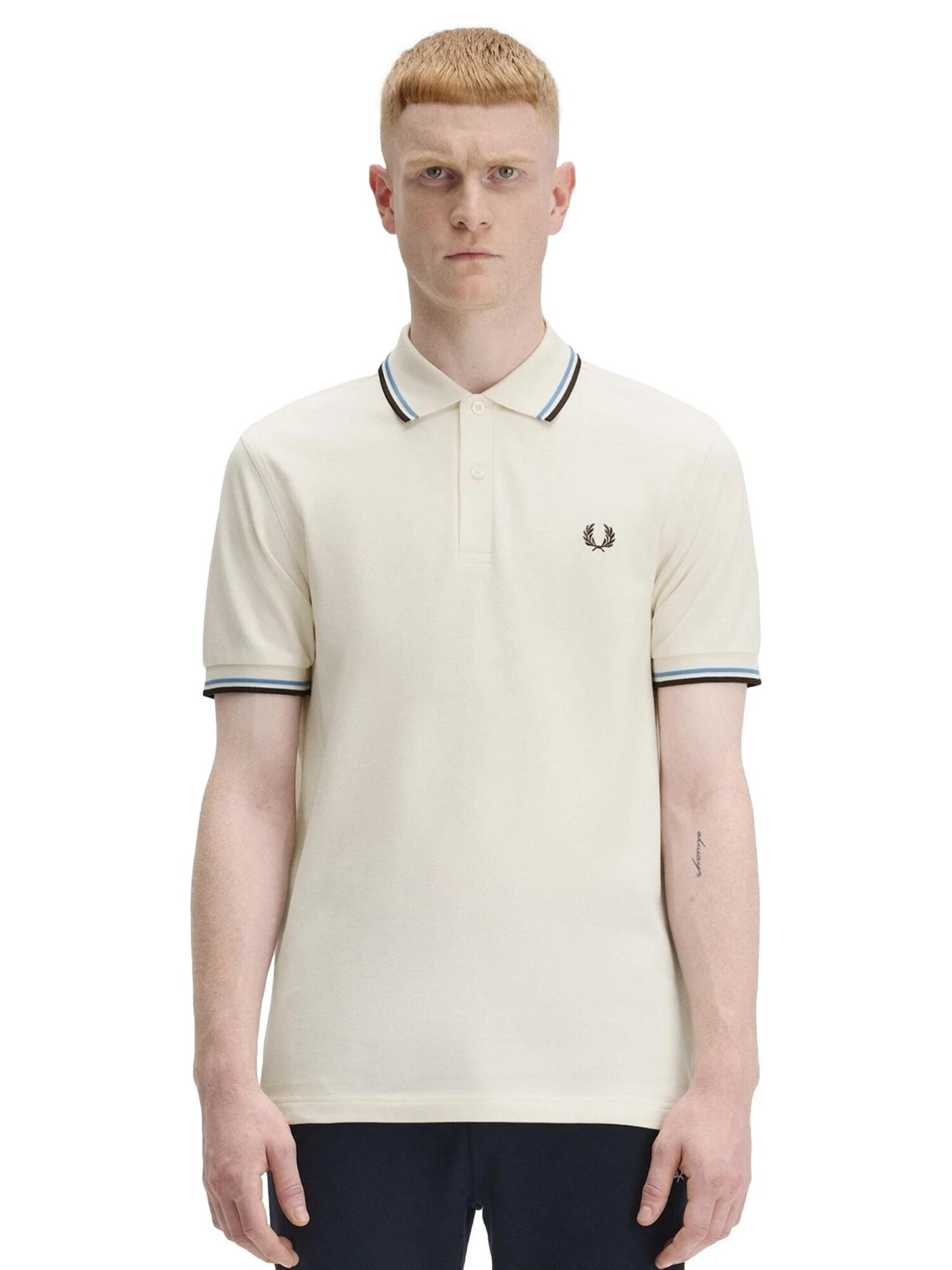Fred Perry Camiseta 'Polo fred perry beige/azul-negro twin tipped shirt'  beige