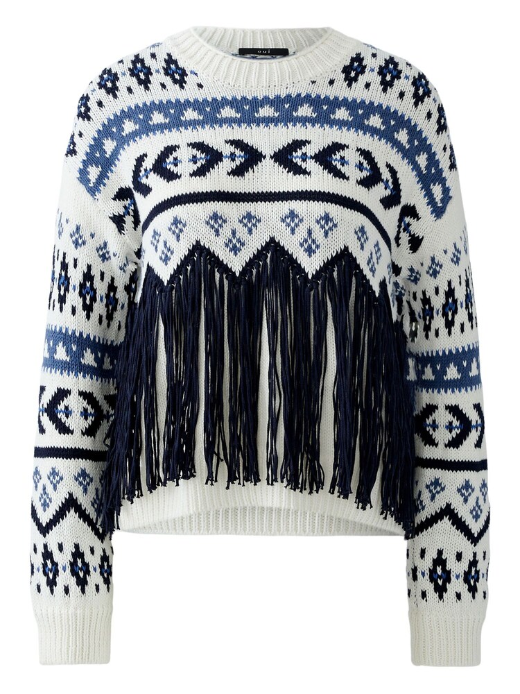 OUI Pullover Damen Größe S dunkelblau / schwarz / weiß