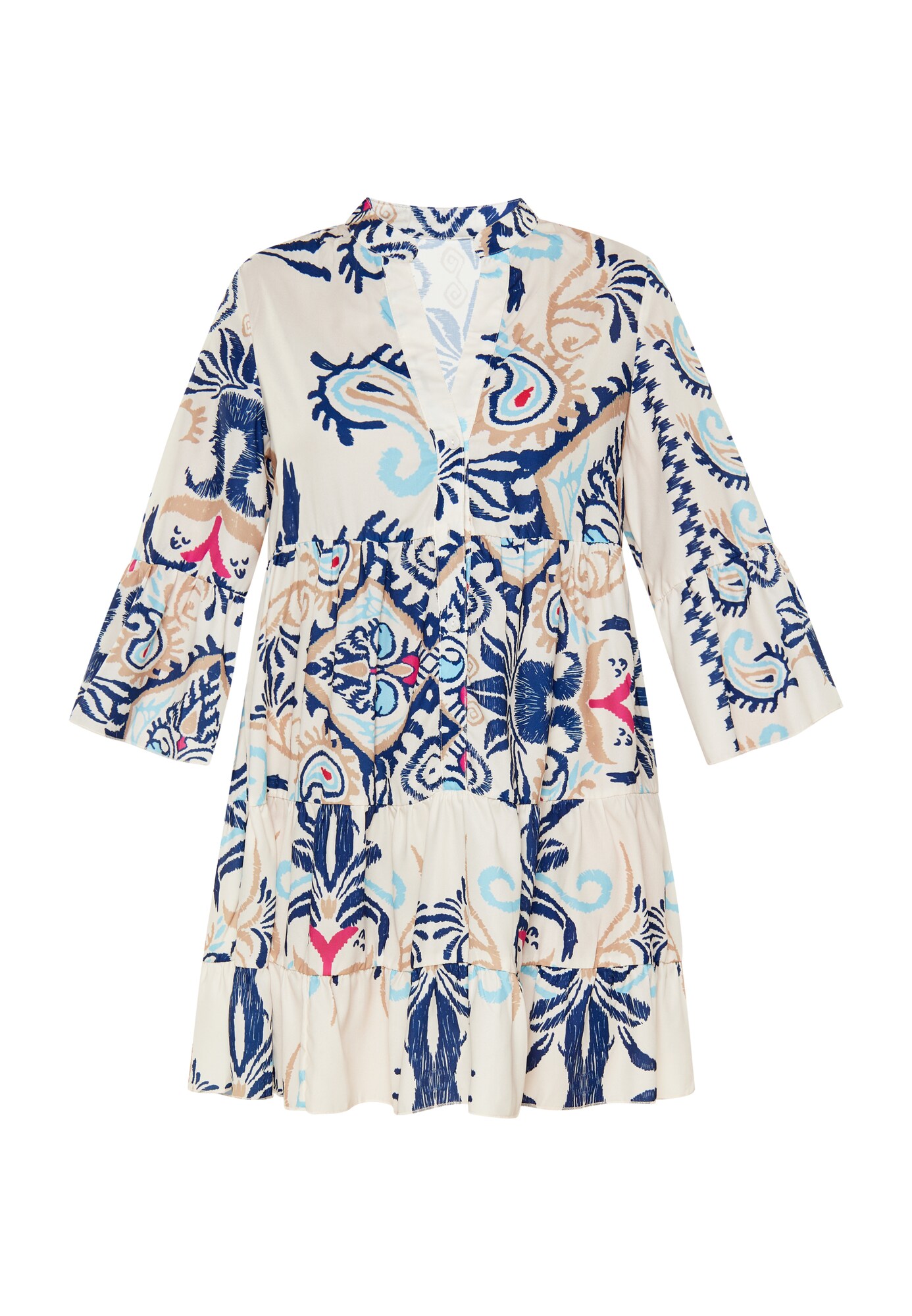usha FESTIVAL Vestido camisero  beige oscuro / azul / azul pastel / offwhite