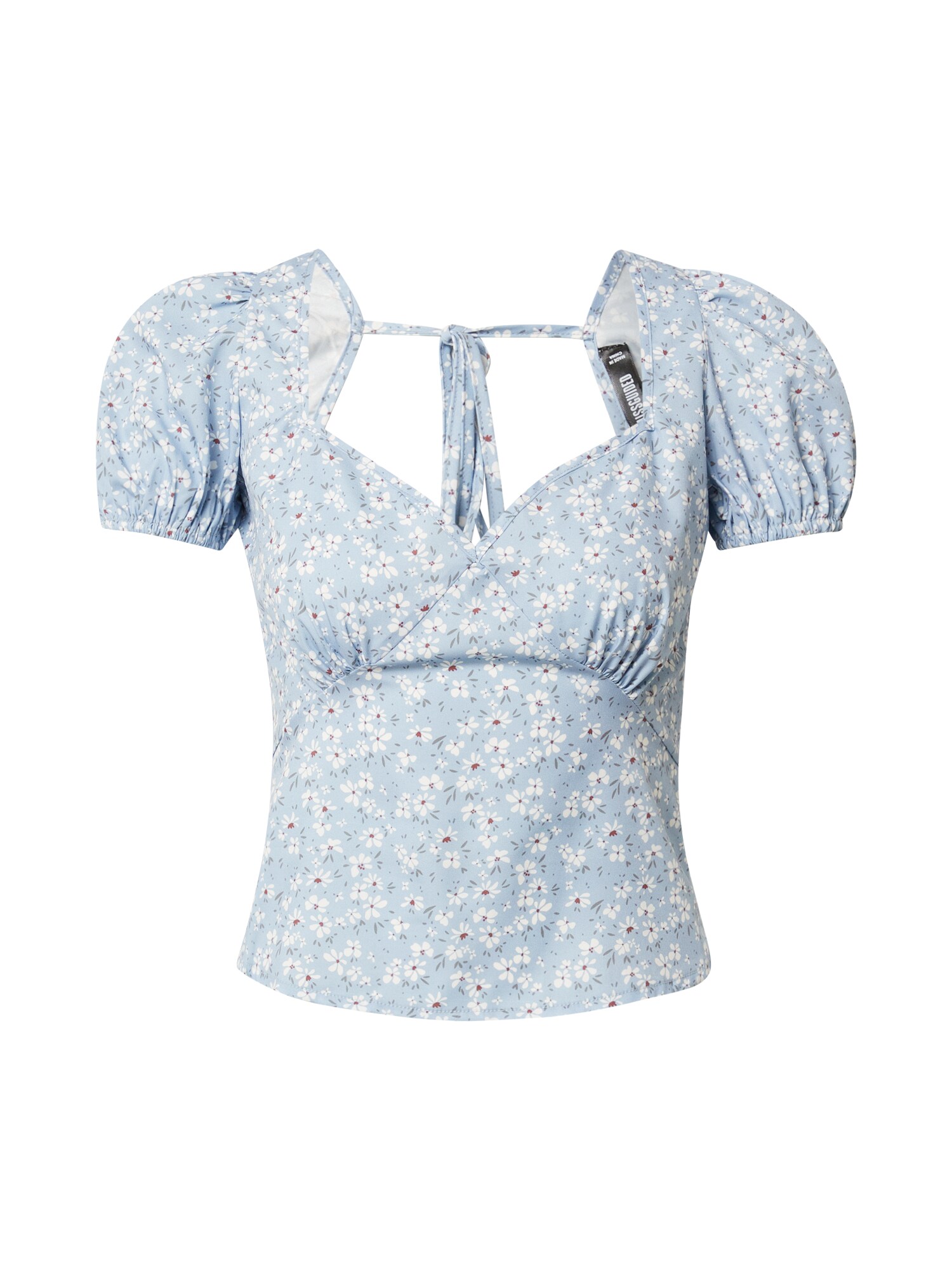Missguided Blúzka  dymovo modrá / pastelovo zelená / tmavočervená / biela