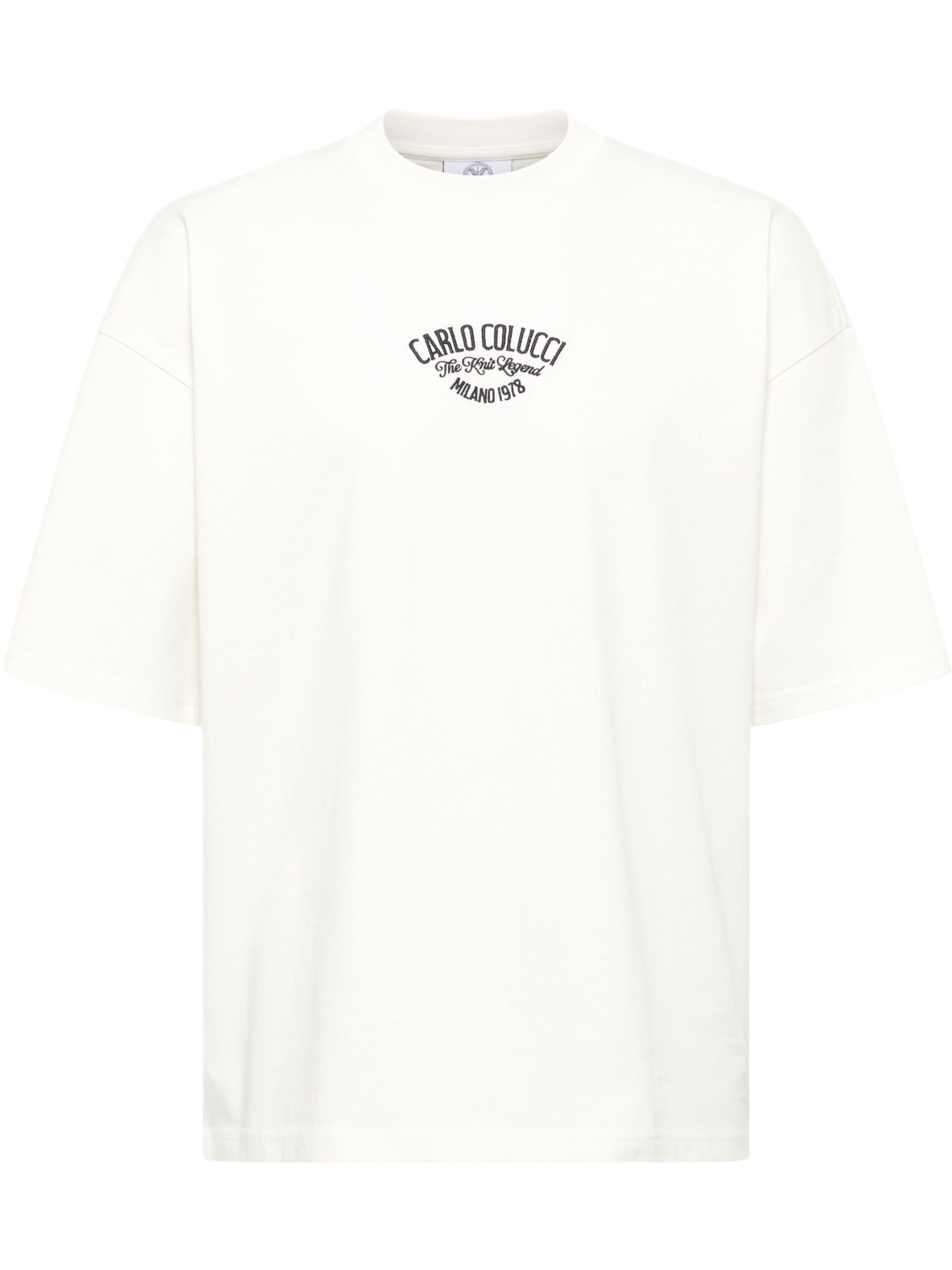Carlo Colucci T-shirt 'Felici' marinblå / azur / ljuslila herr