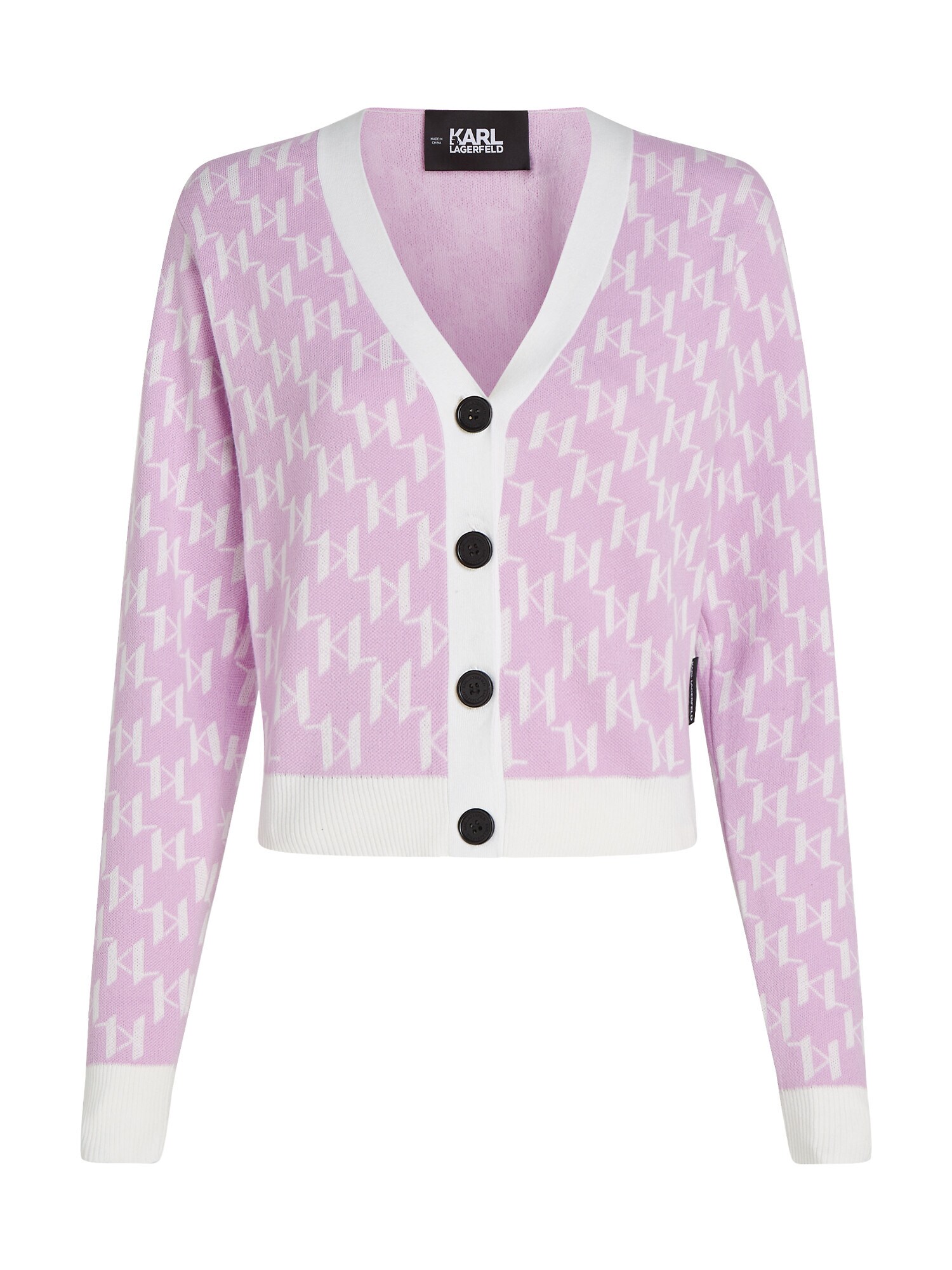 Karl Lagerfeld Geacă tricotată  mov liliachiu / alb