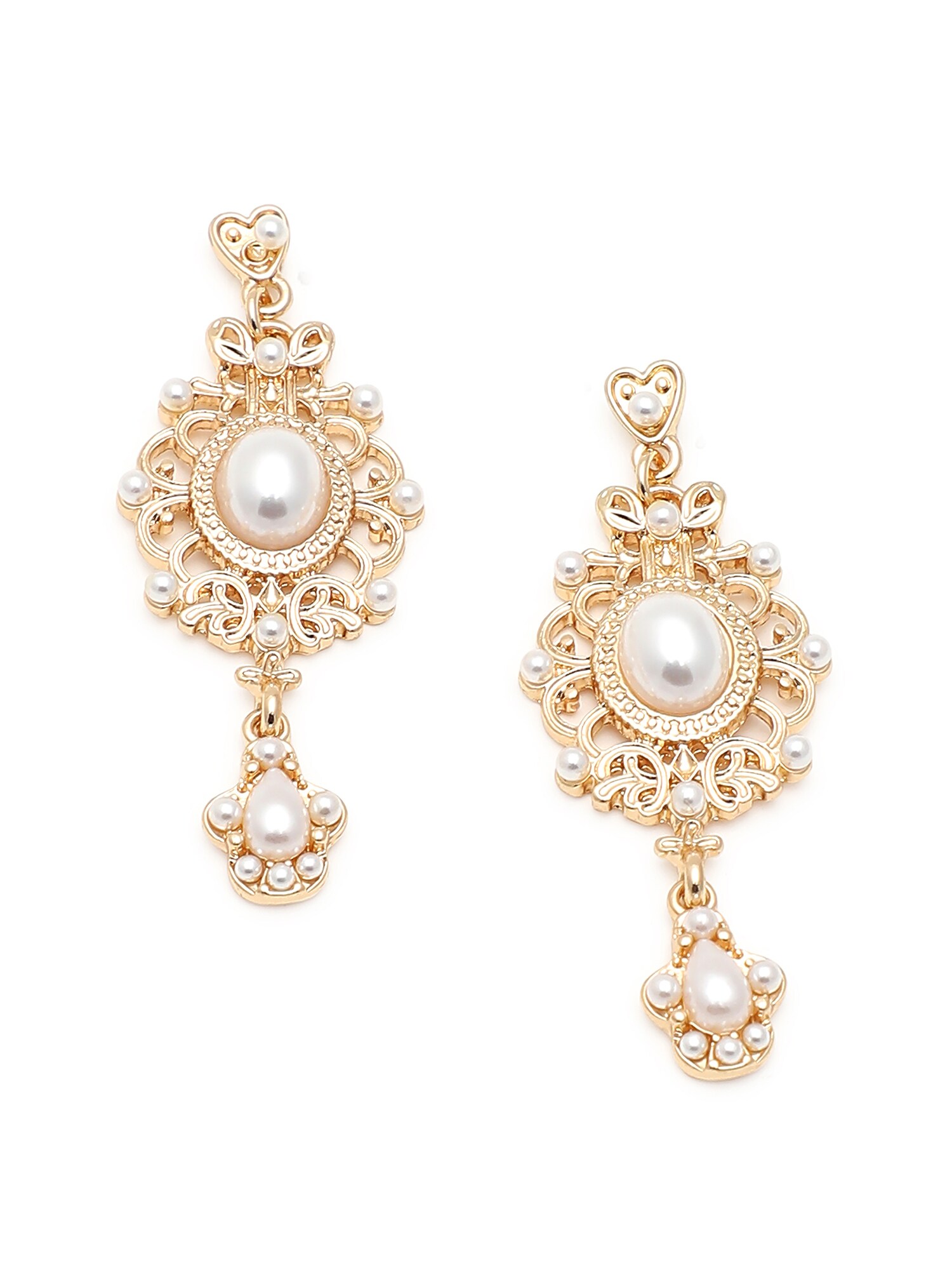 SOHI Cercei Husno  auriu / alb perlat