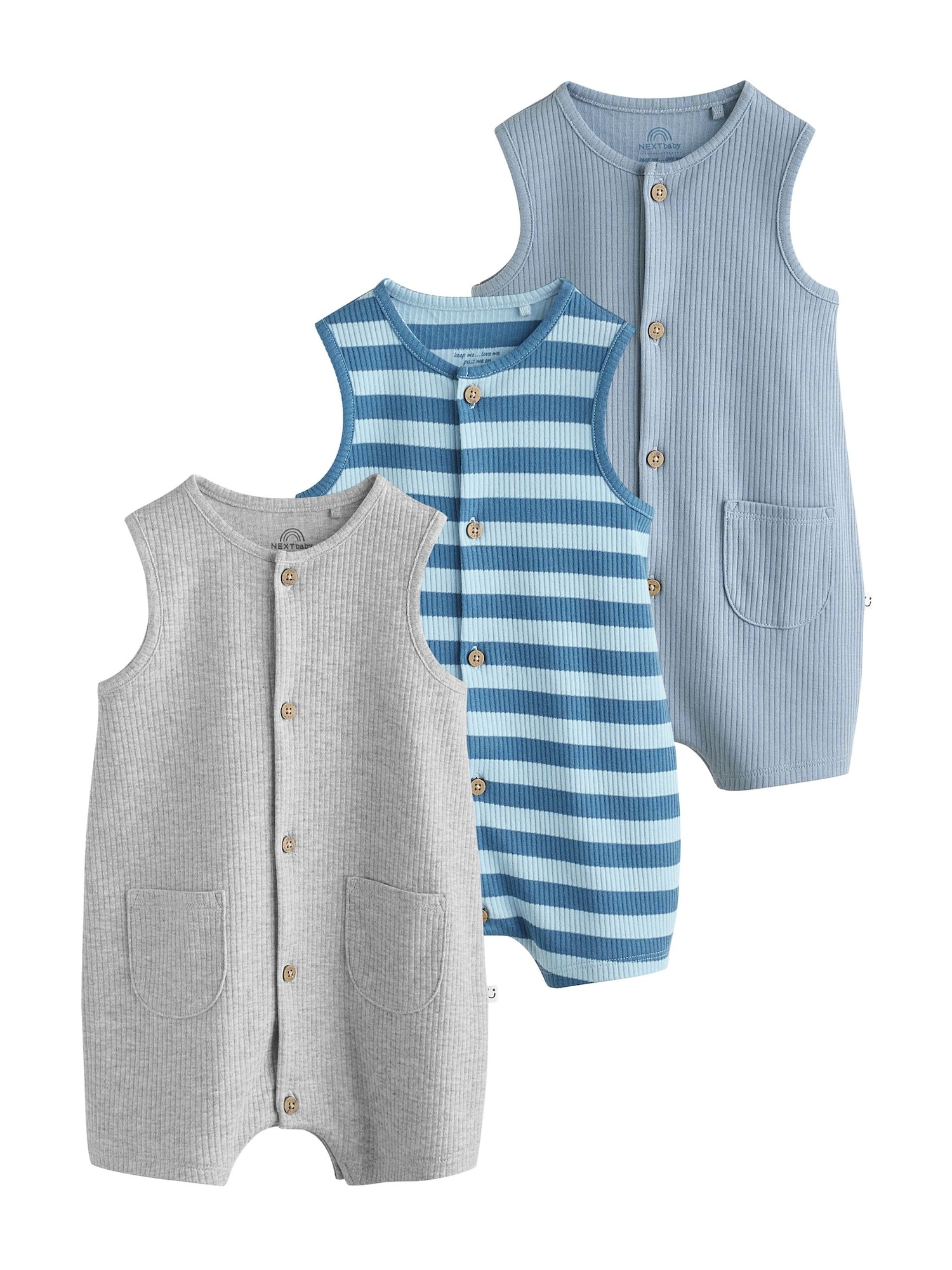 Next Salopetă/Body albastru / opal / albastru pastel / gri
