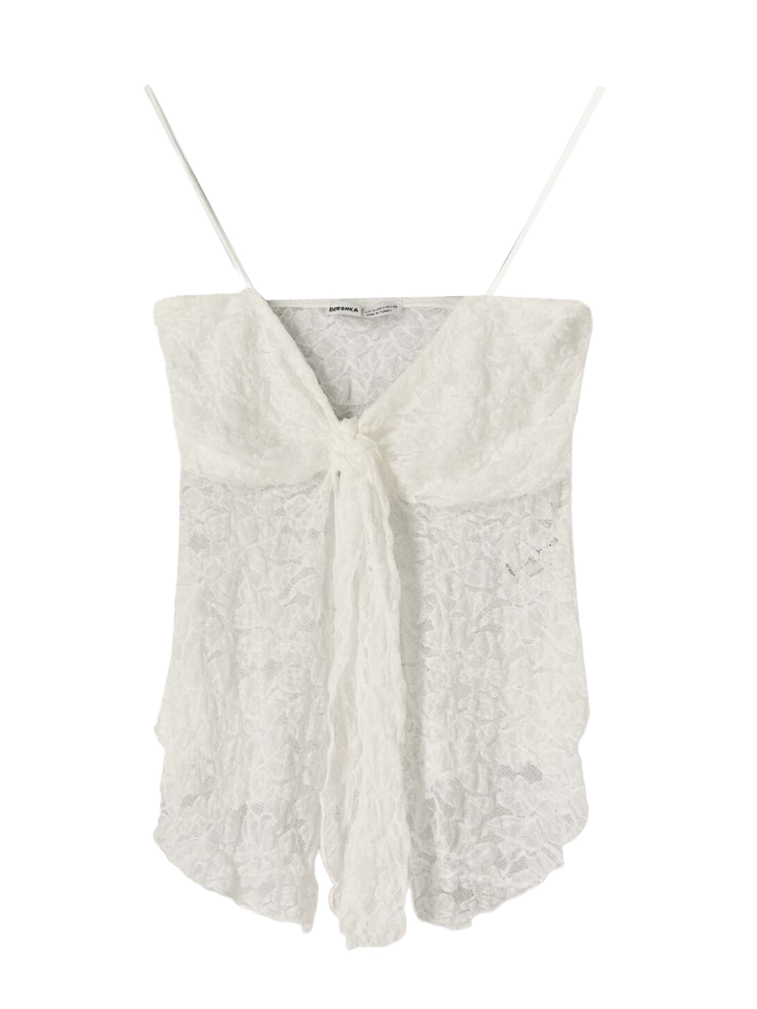 Bershka Top  alb murdar