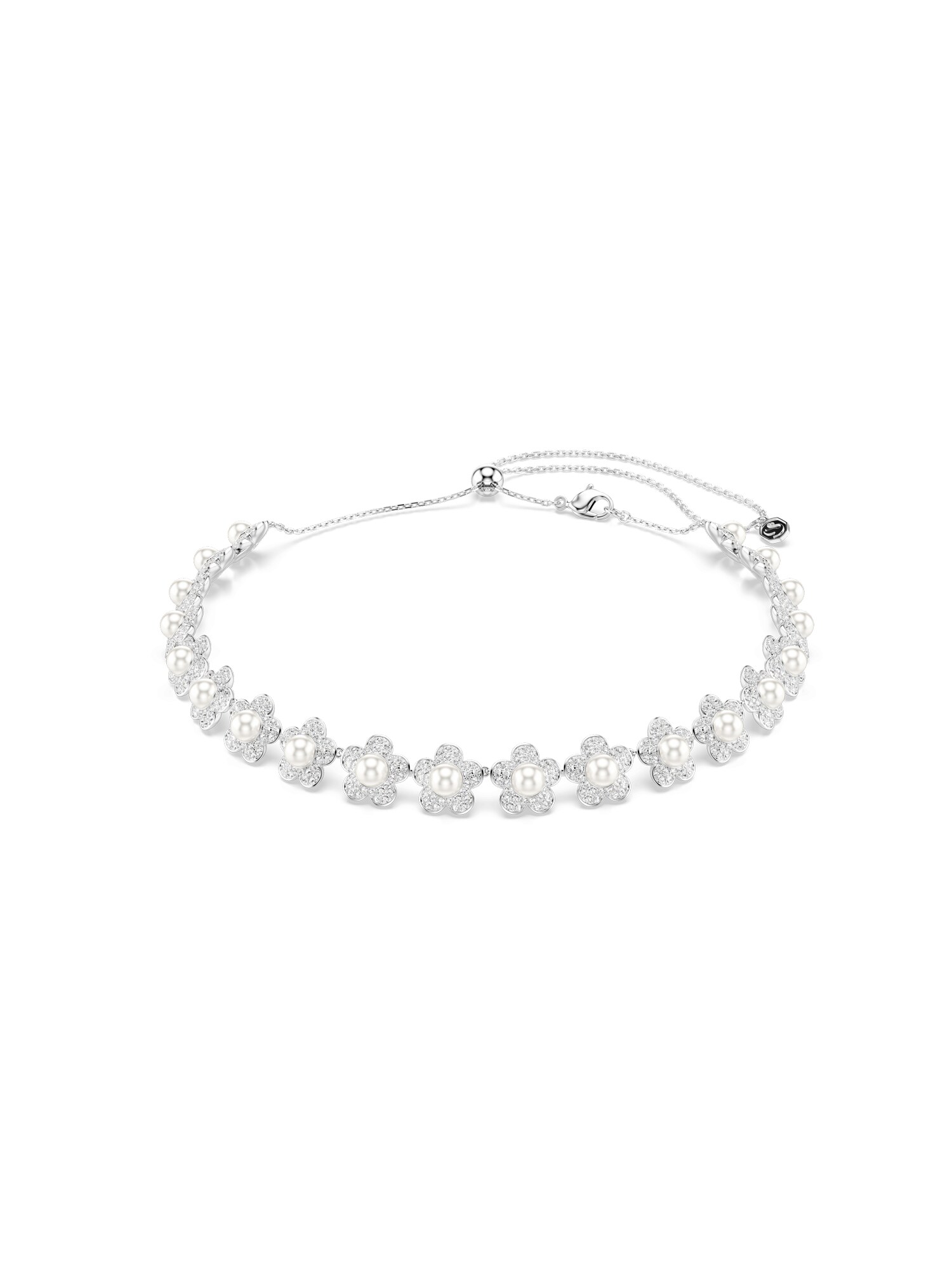 Swarovski Verižica  bela / biserno bela