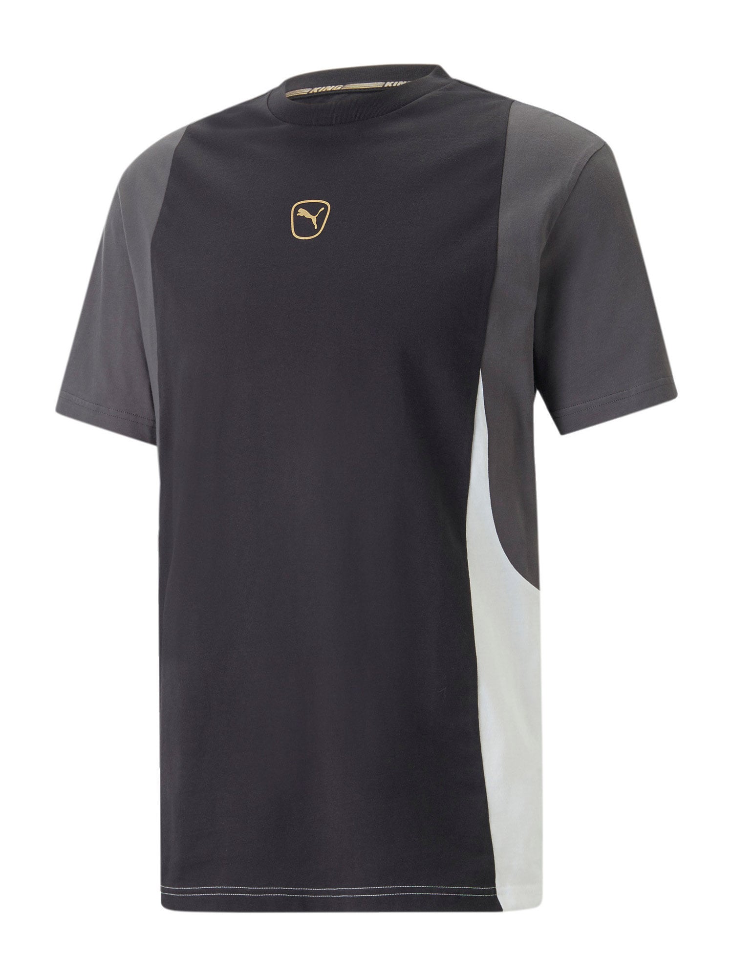 PUMA Функционална тениска 'KING'  злато / тъмносиво / черно / бяло