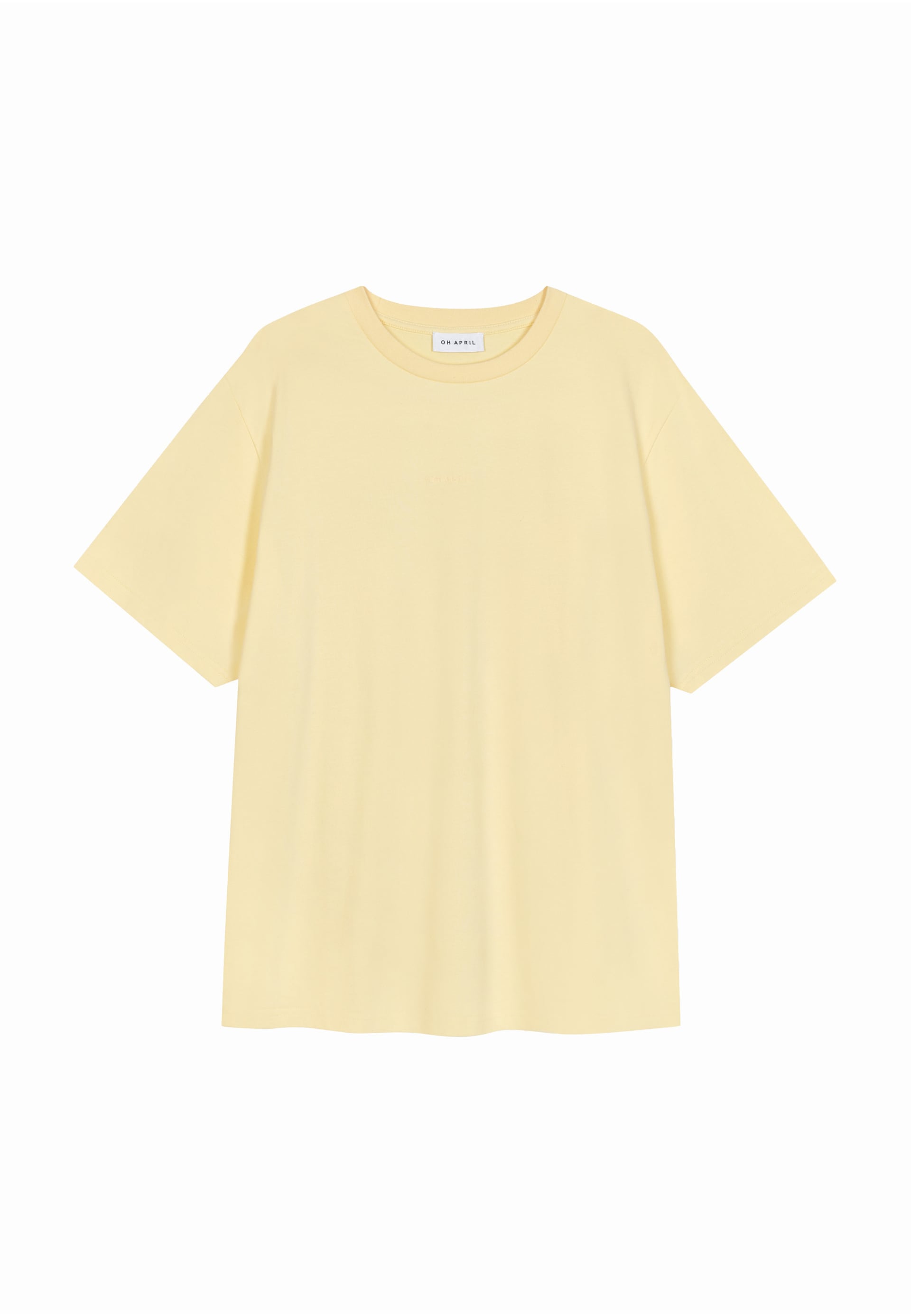 OH APRIL T-shirt mörkblå / pastellgul dam