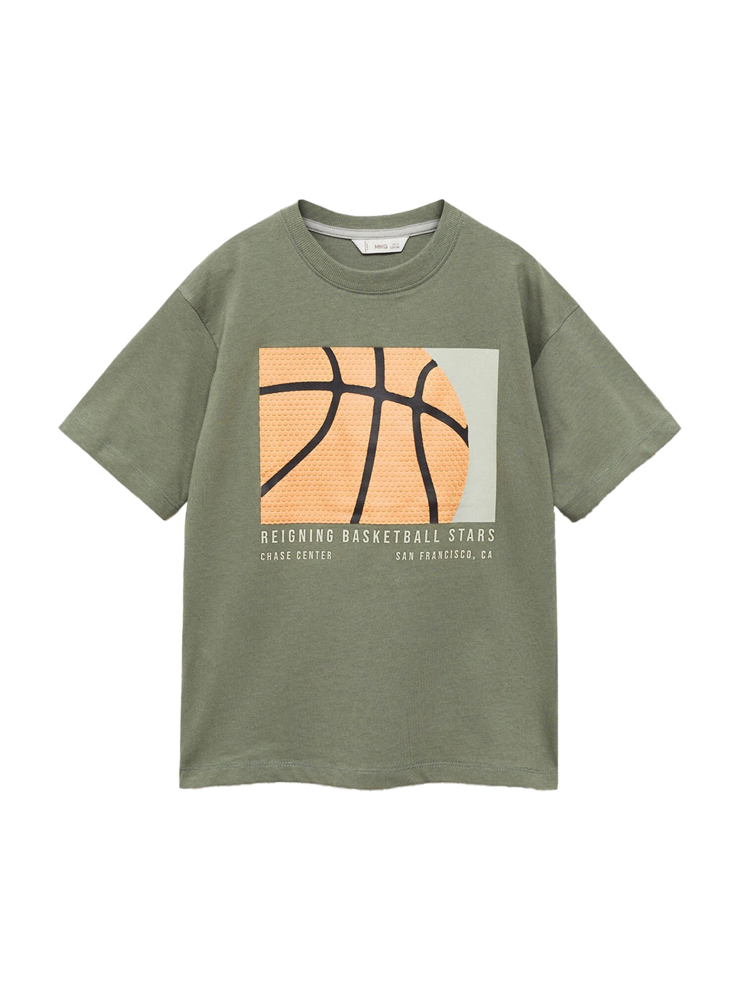 MANGO KIDS Póló 'BASKET'  greige / khaki / pasztellnarancs / fekete akciós termékkép 1
