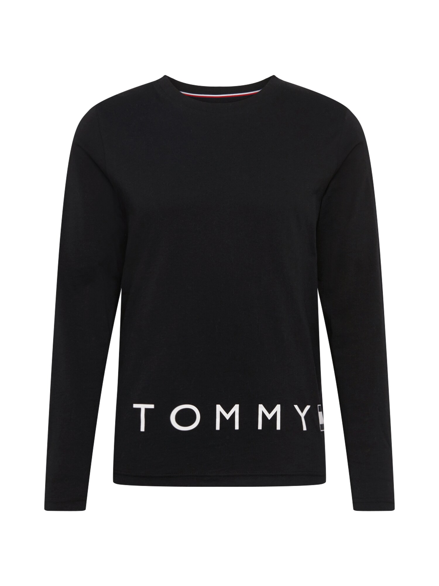 TOMMY HILFIGER Marškinėliai  juoda / balta / tamsiai mėlyna jūros spalva / šviesiai raudona