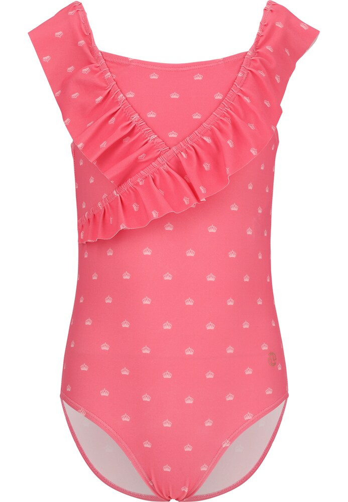 ZigZag Badeanzug 'Tropical' Mädchen Größe 104 pink / weiß