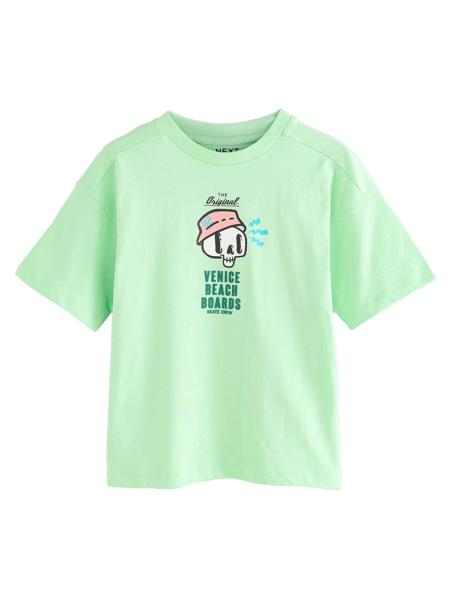Next Tricou  albastru aqua / verde deschis / roz / alb