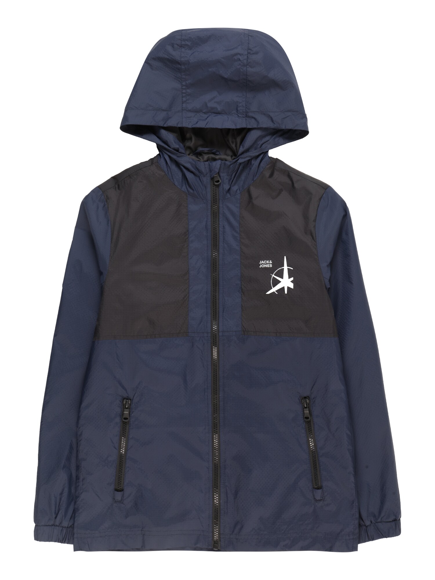 Jack & Jones Junior Demisezoninė striukė 'FILO' tamsiai mėlyna / juoda
