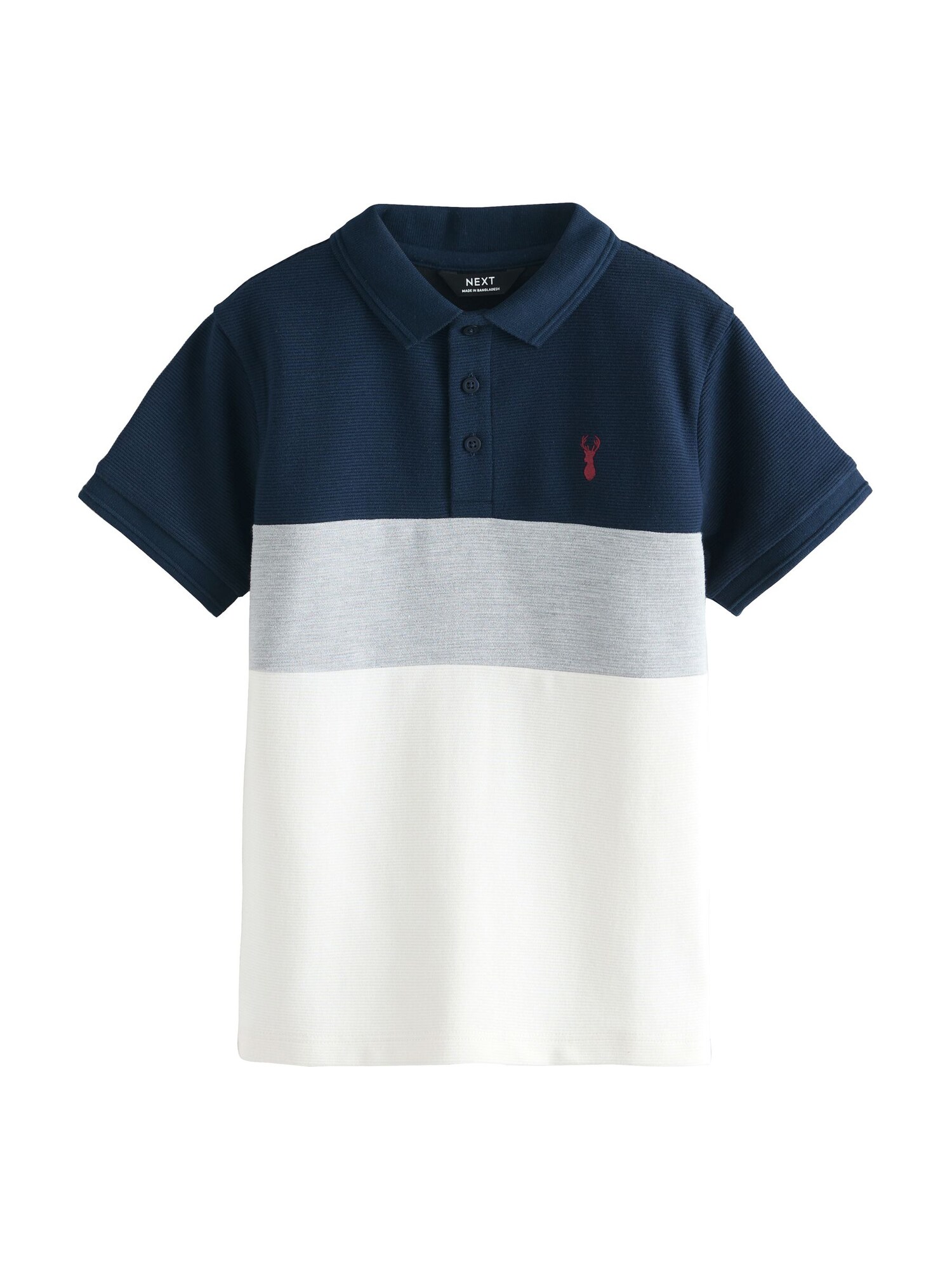 Next Tricou  bleumarin / gri amestecat / alb