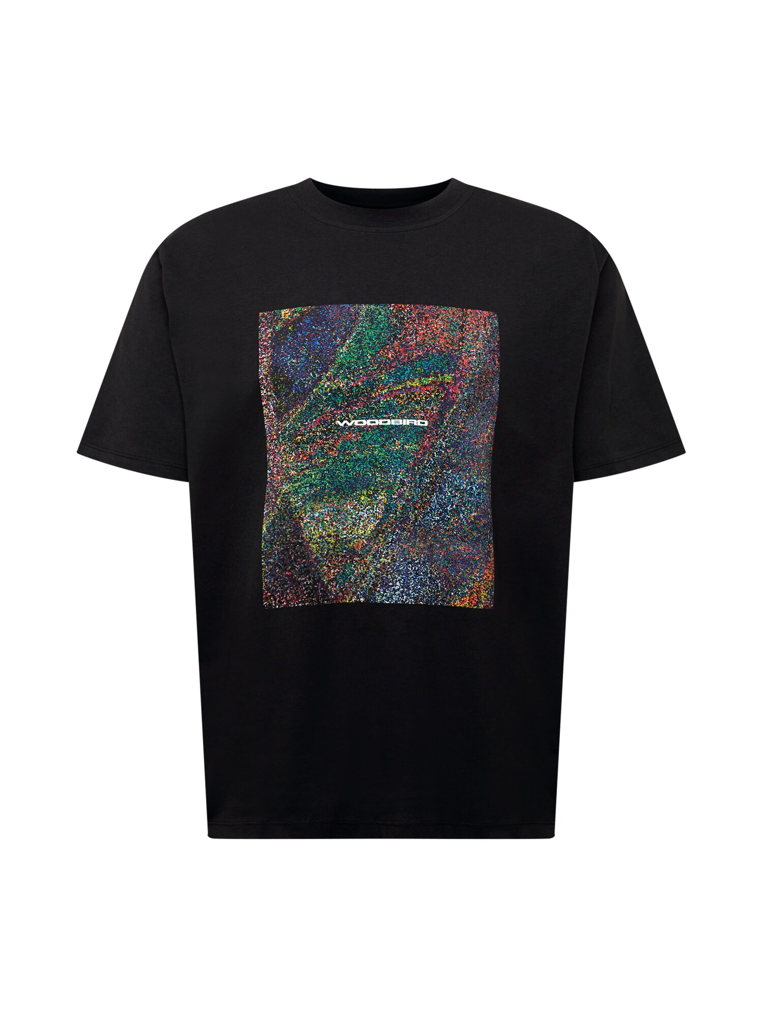 Woodbird Marškinėliai 'Bayne' juoda / mišrios spalvos