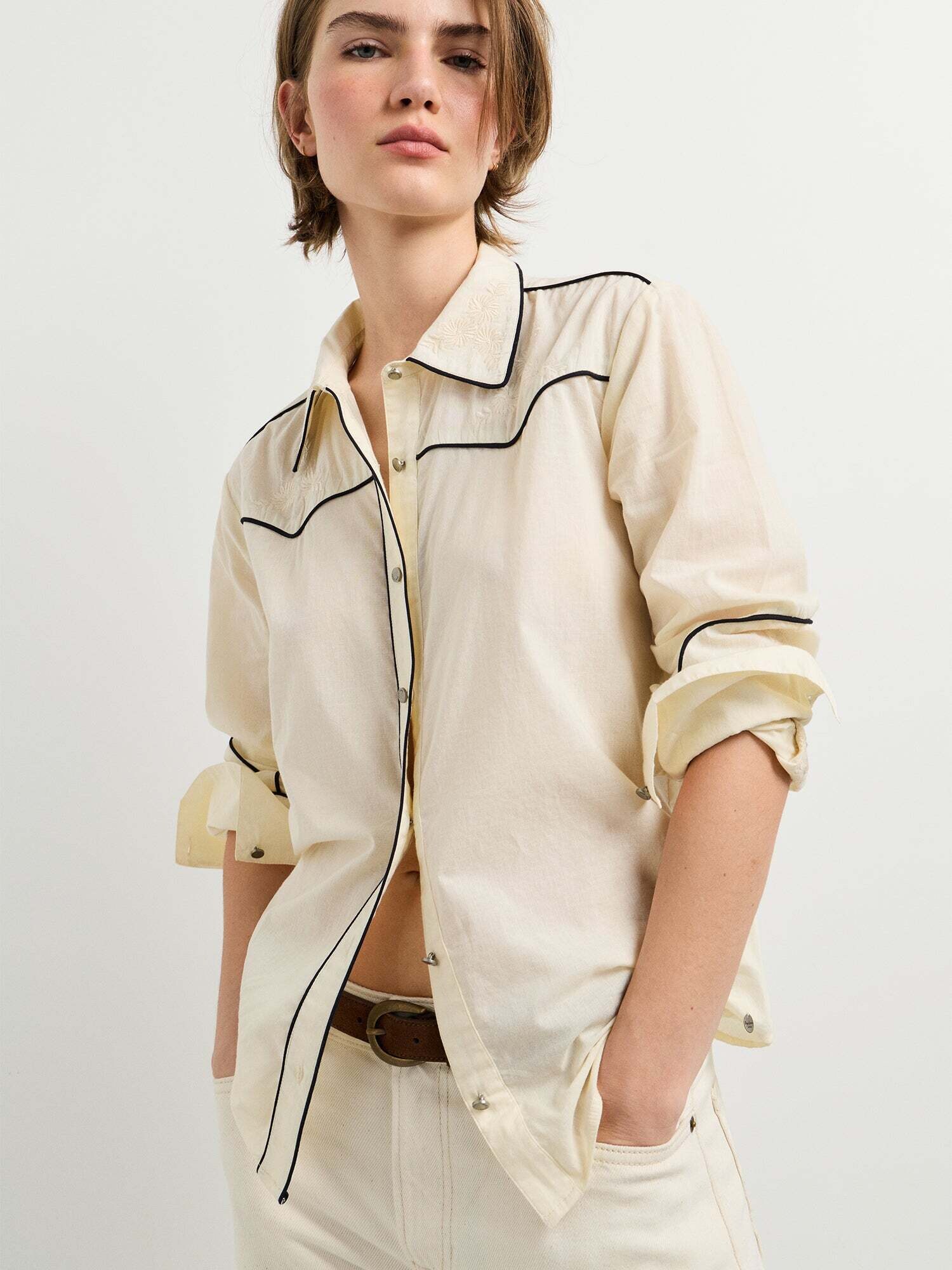 Pepe Jeans Blusa 'Gianna' negro / blanco natural – imagen 2