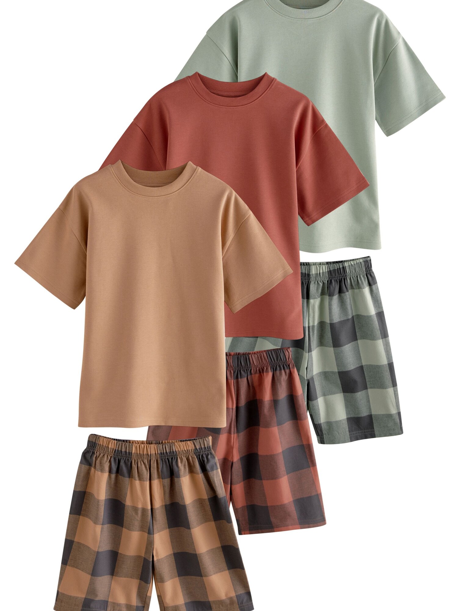 Next Pijamale  bleumarin / albastru deschis / maro ruginiu / verde