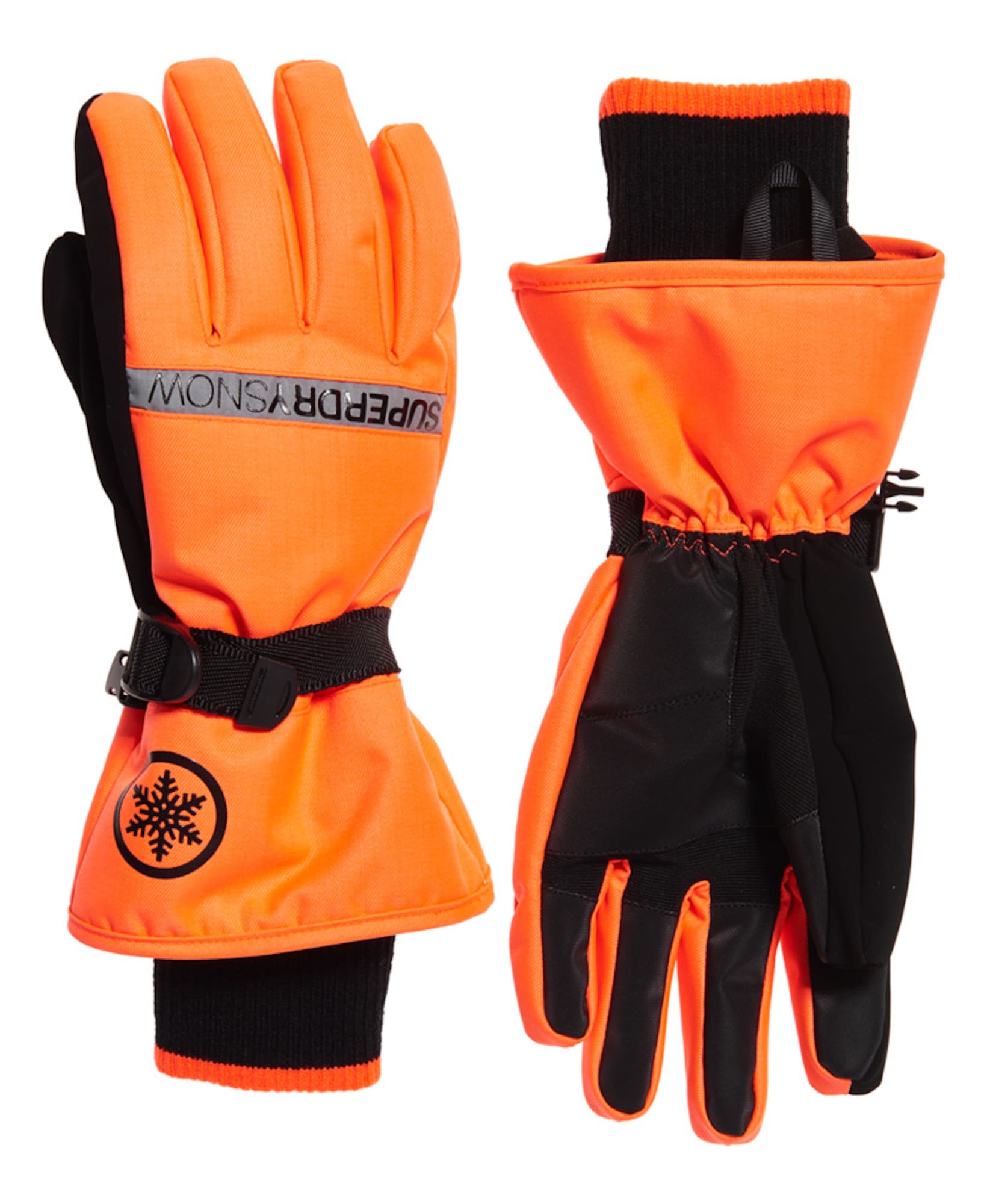 Superdry Snow Sporthandschuh orange / schwarz / grau