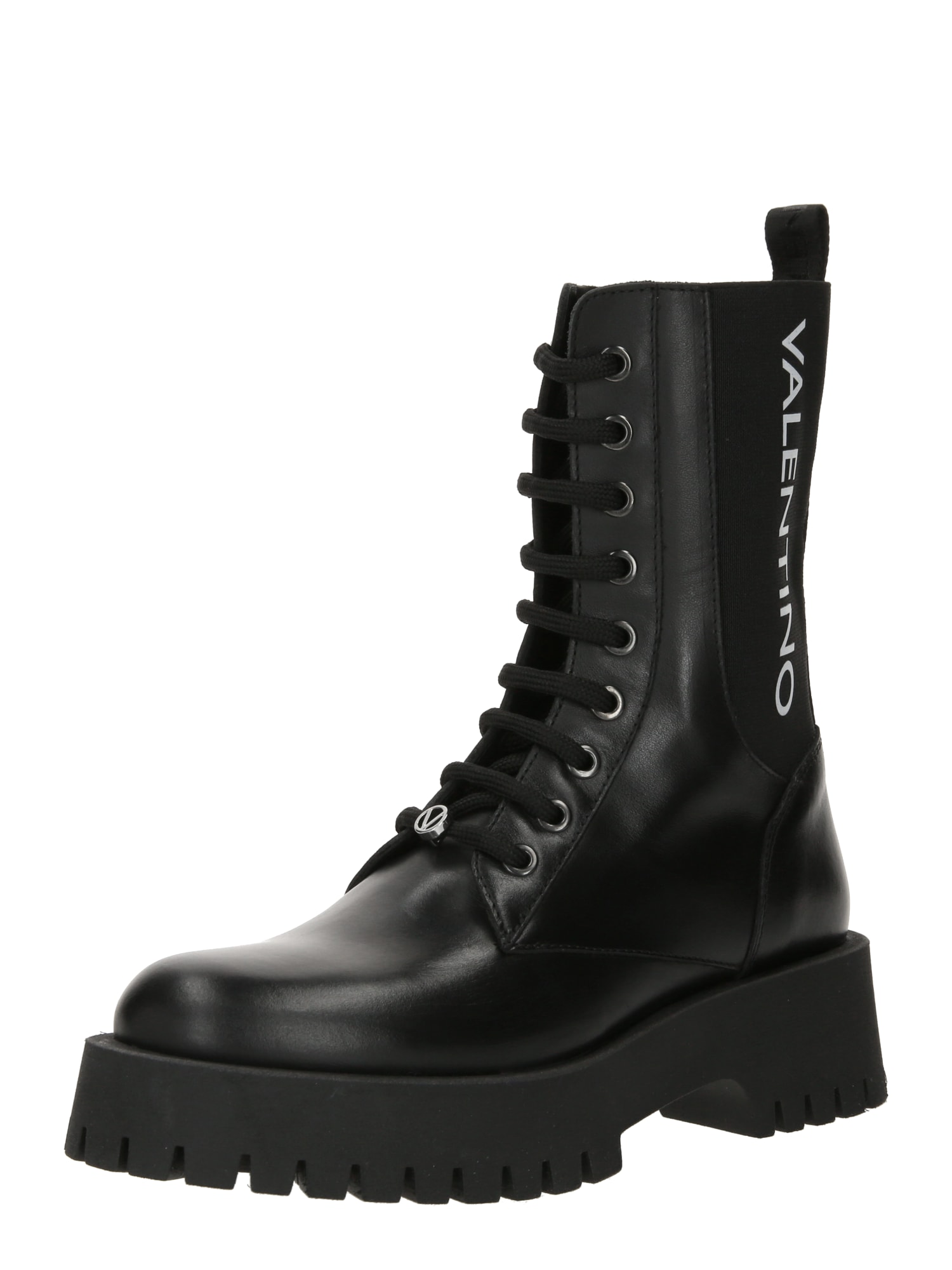 Valentino Shoes Gležnjače na vezanje 'Combat'  crna / bijela