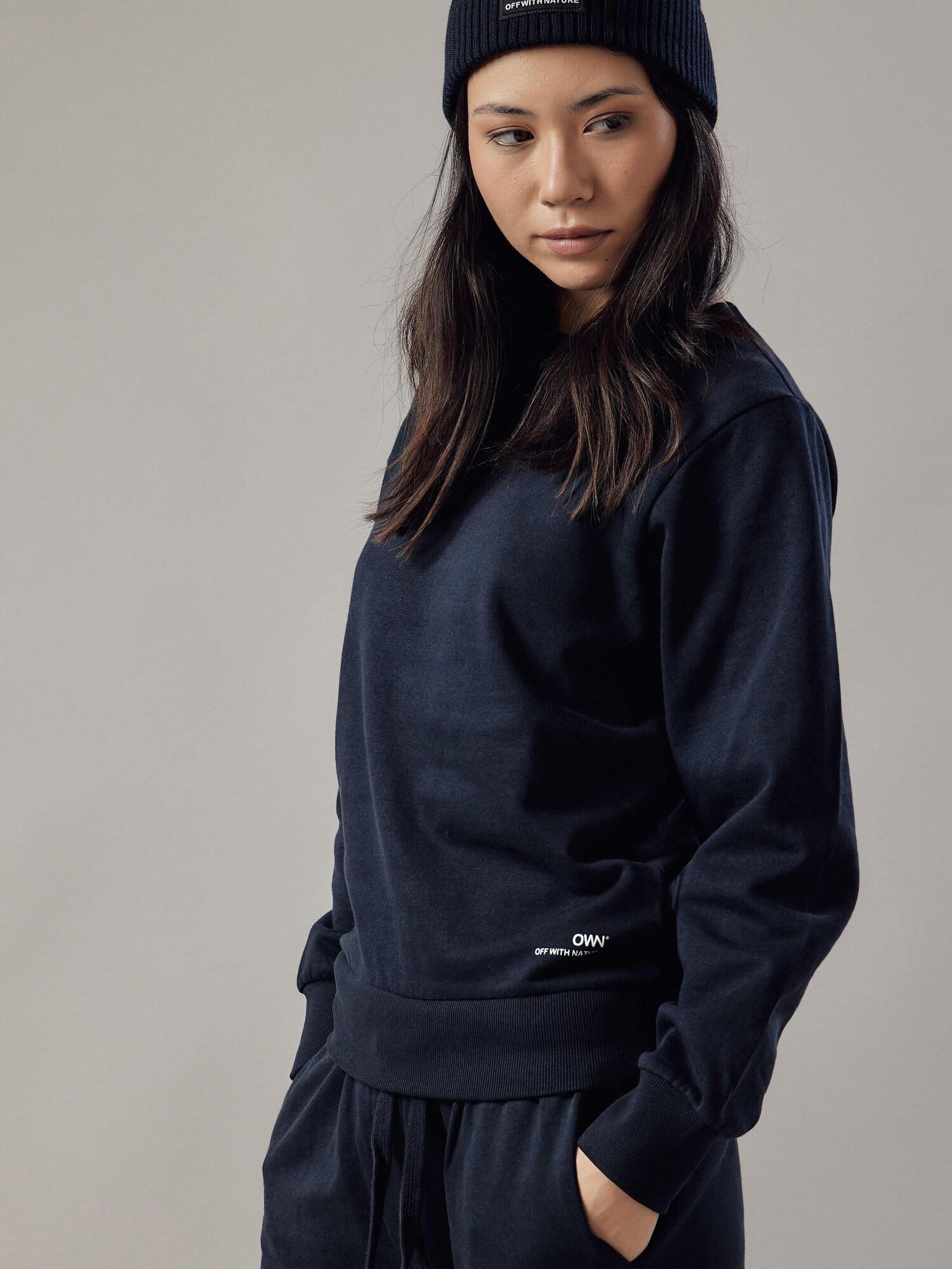 OWN Off With Nature Sweater majica 'Felpa Felpata Girocollo' tamno plava
