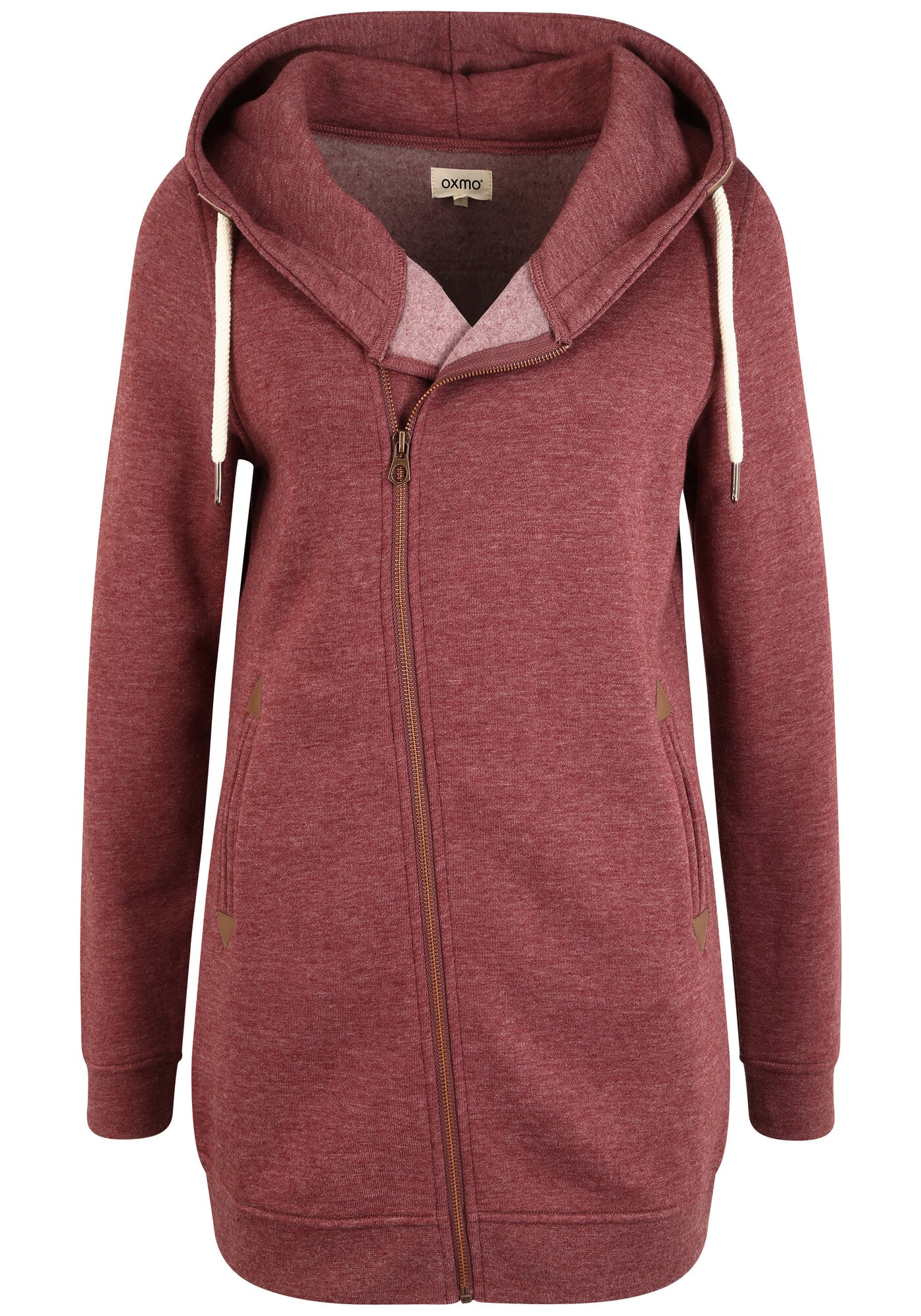 Oxmo Sudadera con cremallera 'Vicky'  rojo / blanco