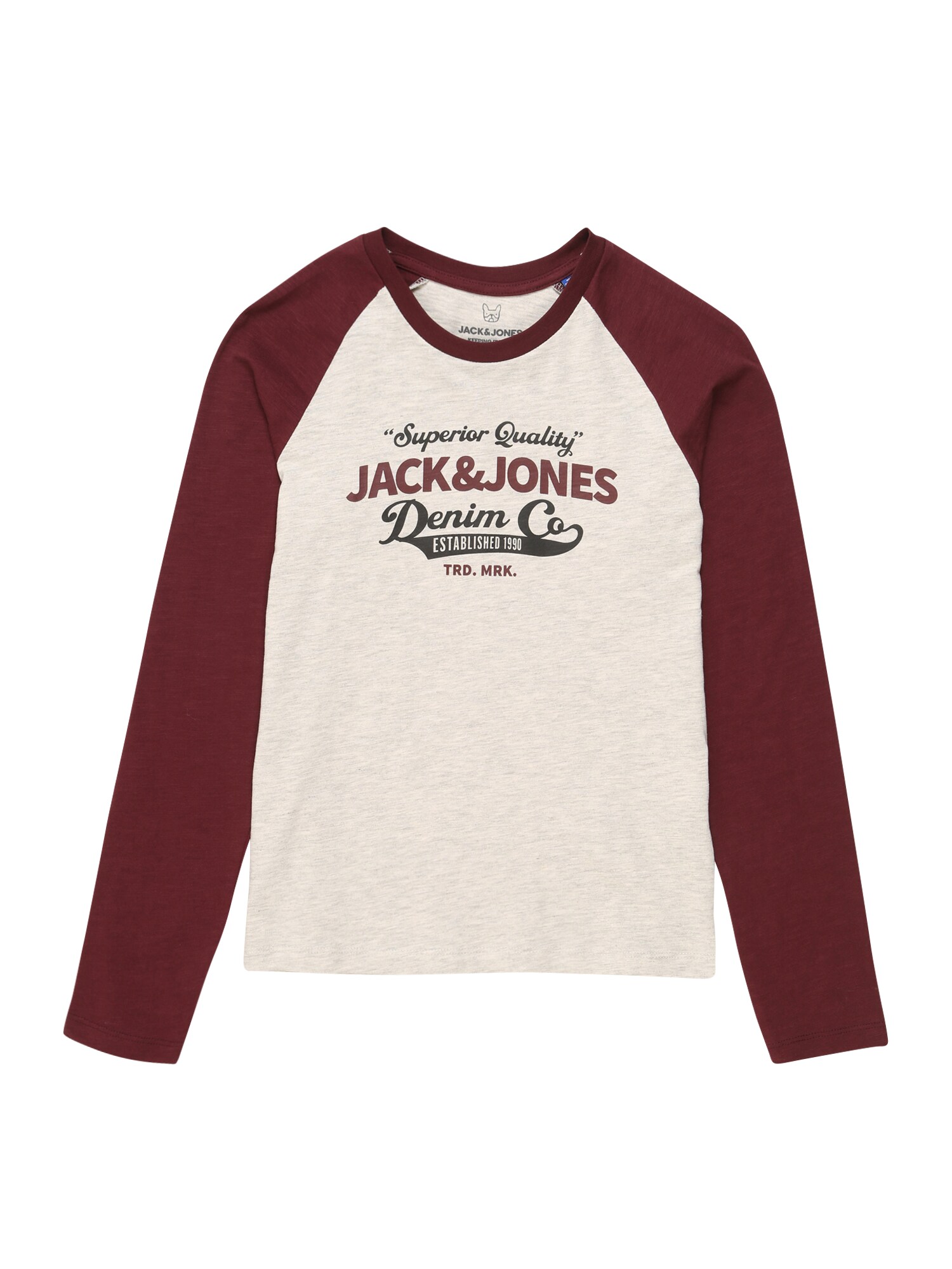 Jack & Jones Junior Megztinis be užsegimo  vyšninė spalva / marga smėlio spalva