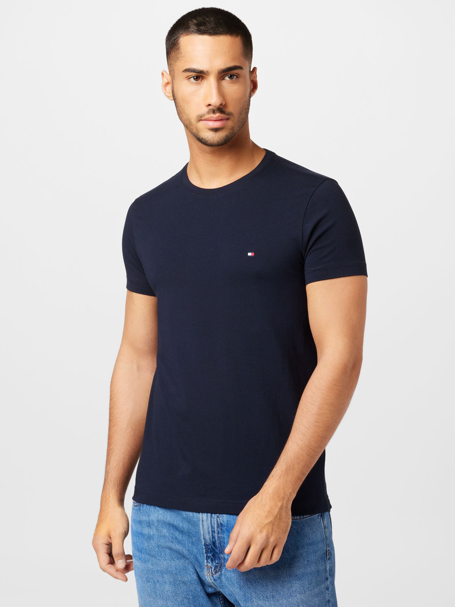 TOMMY HILFIGER Póló 'Flex'  éjkék / piros / fehér termék 2. képe