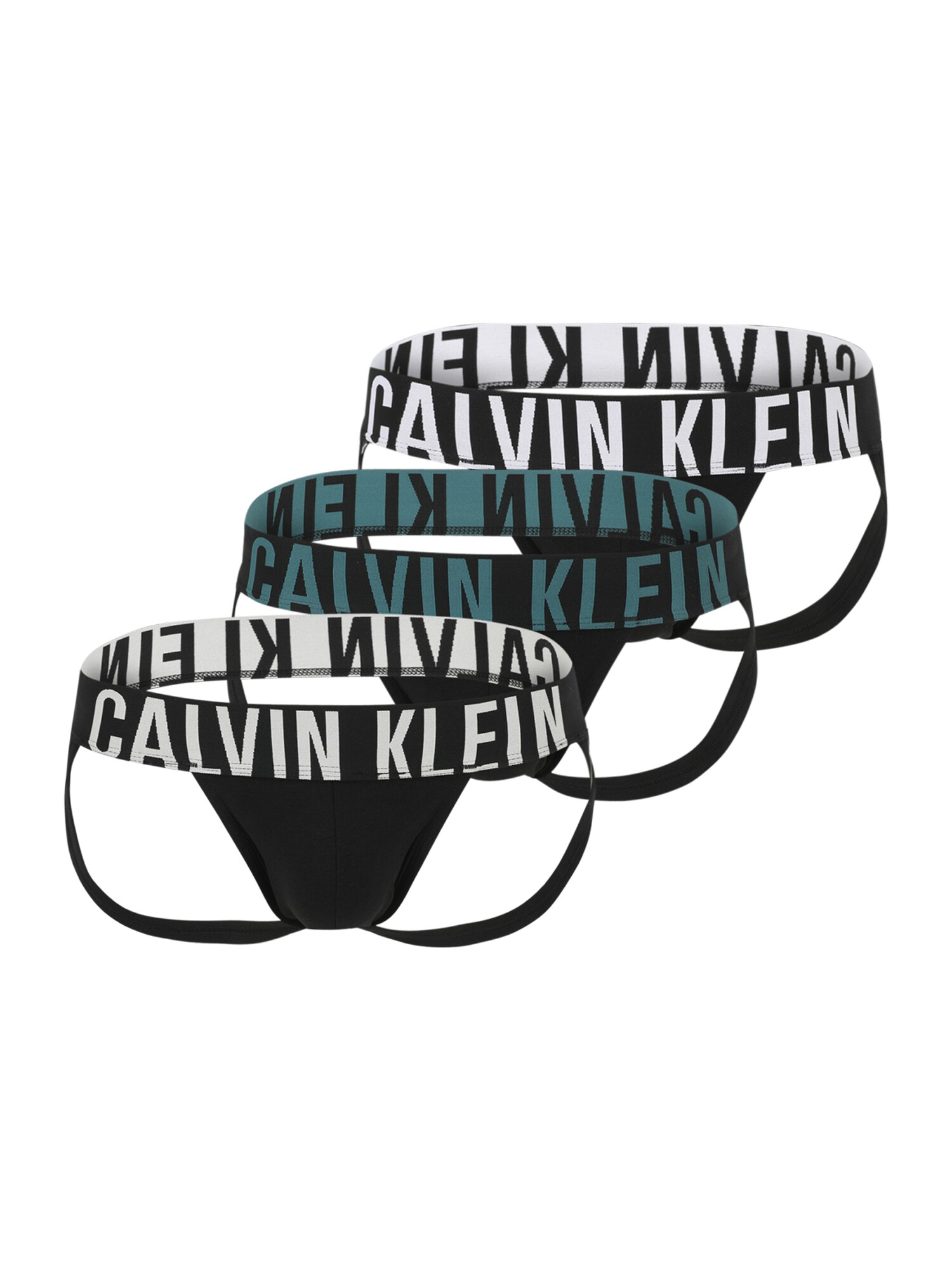 Calvin Klein Underwear Nohavičky 'Intense Power'  smaragdová / čierna / biela