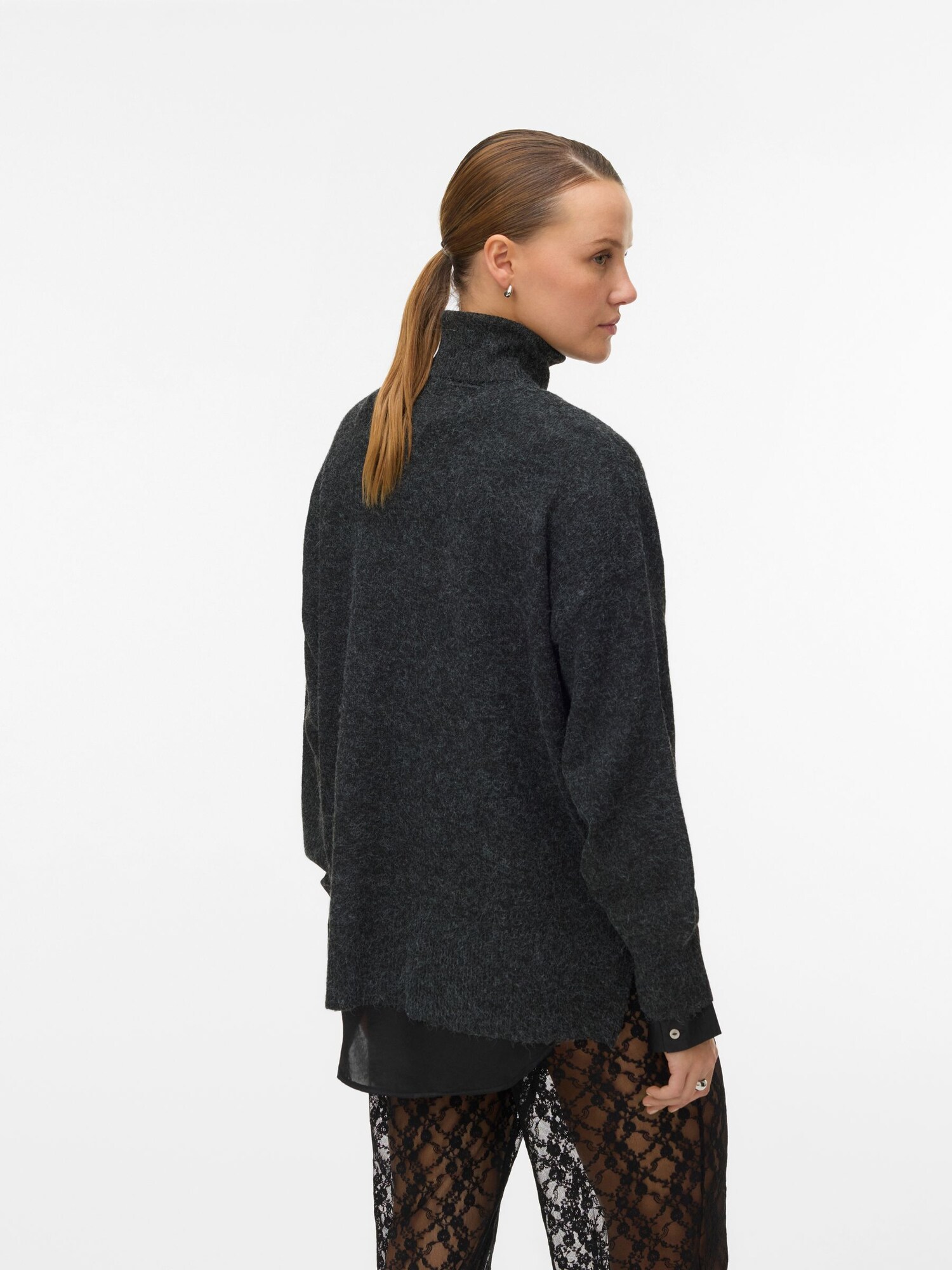 VERO MODA Sveter 'VMDoffy'  čierna melírovaná (obrázok 3)