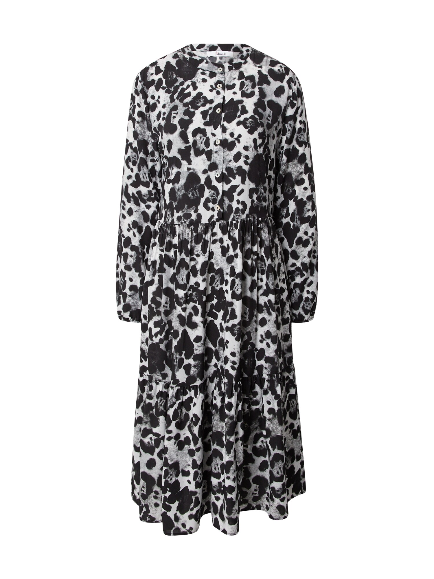 Liebesglück Palaidinės tipo suknelė 'OSE' pilka / balkšva / juoda