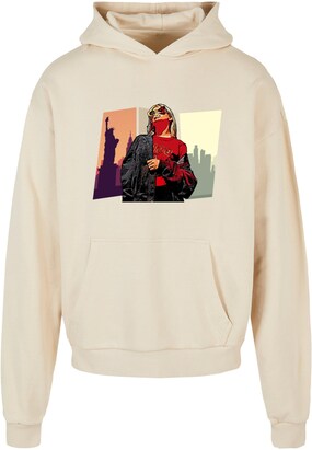 Merchcode Sweatshirt ‘Grand Red Girl’ Lichtbeige / Donkergrijs / Rood