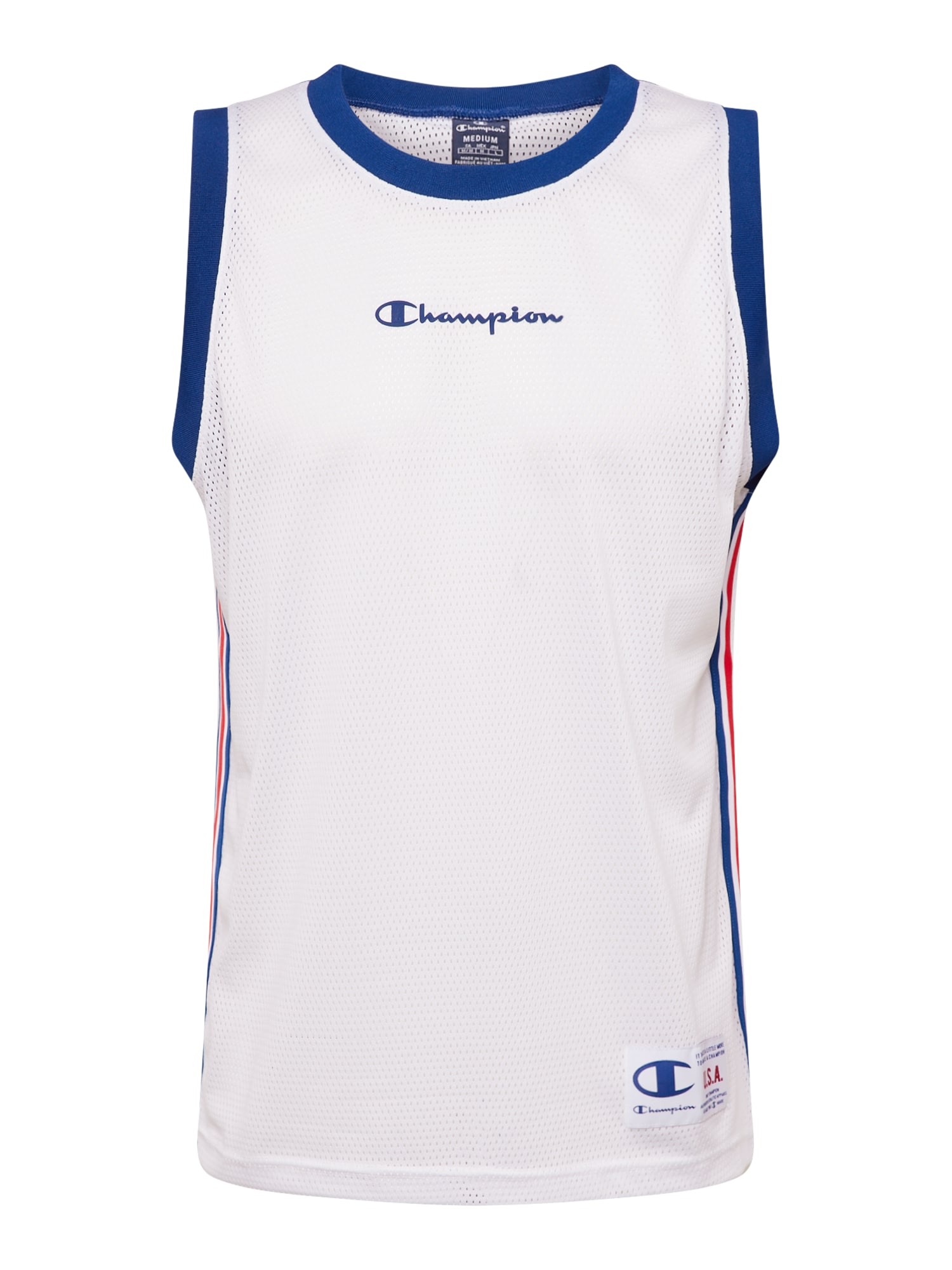 Champion Authentic Athletic Apparel Marškinėliai tamsiai mėlyna / kraujo spalva / balta