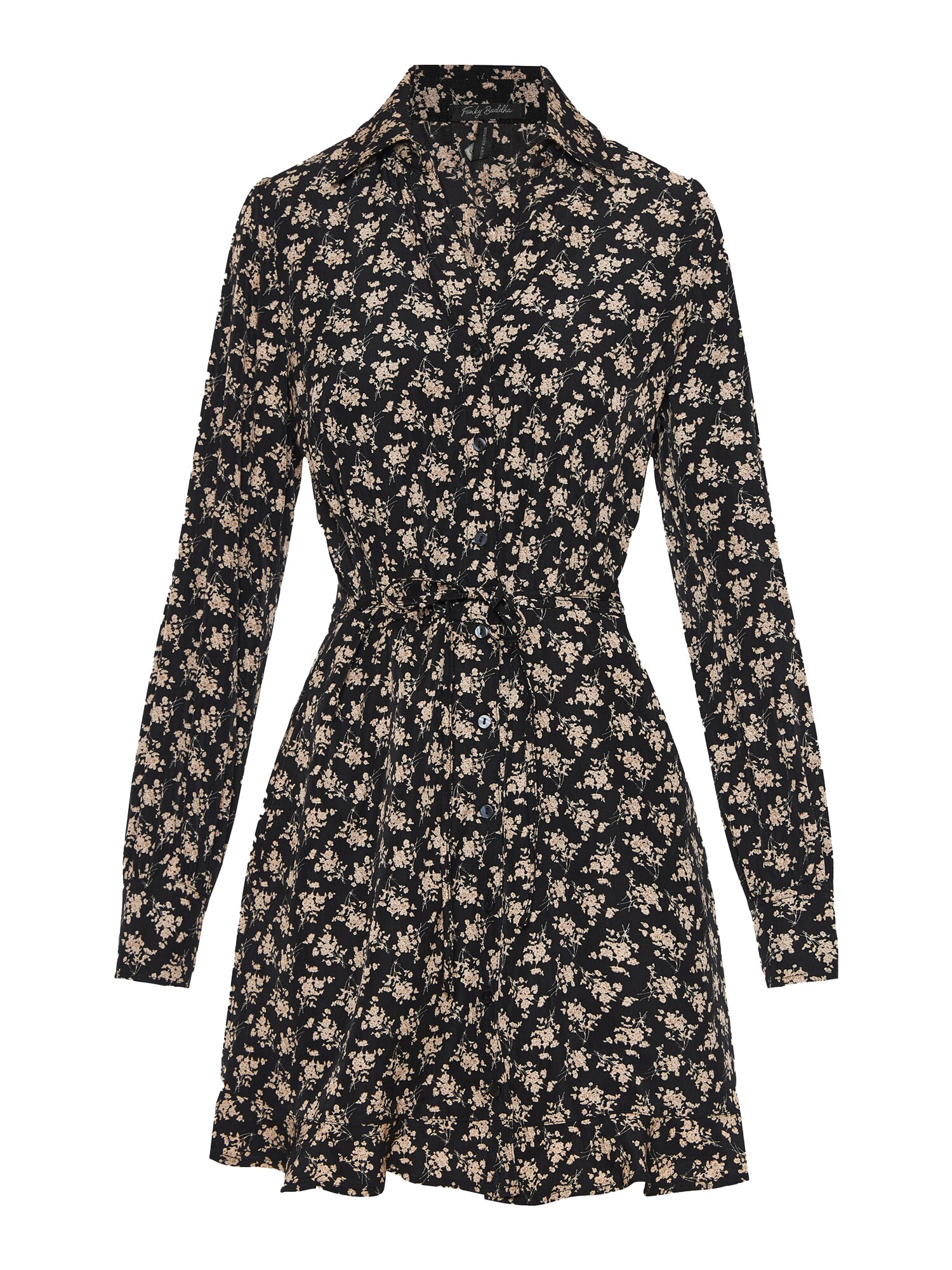 Funky Buddha Rochie tip bluză  bej / negru