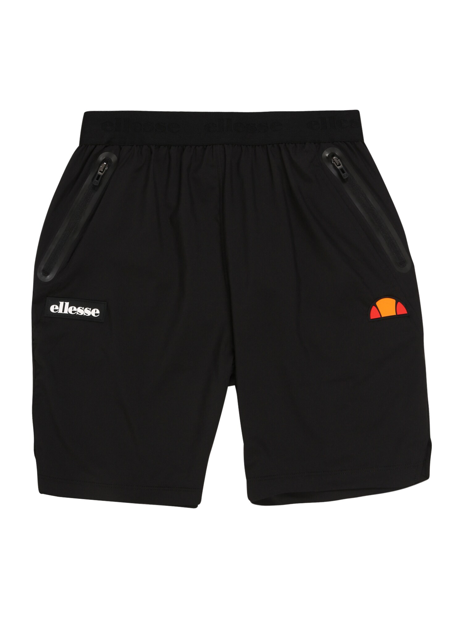 ELLESSE Kelnės  juoda / balta / oranžinė / šviesiai raudona