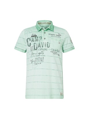 camp david Shirt ‘Tree House’ Groen / Lichtgroen / Zwart